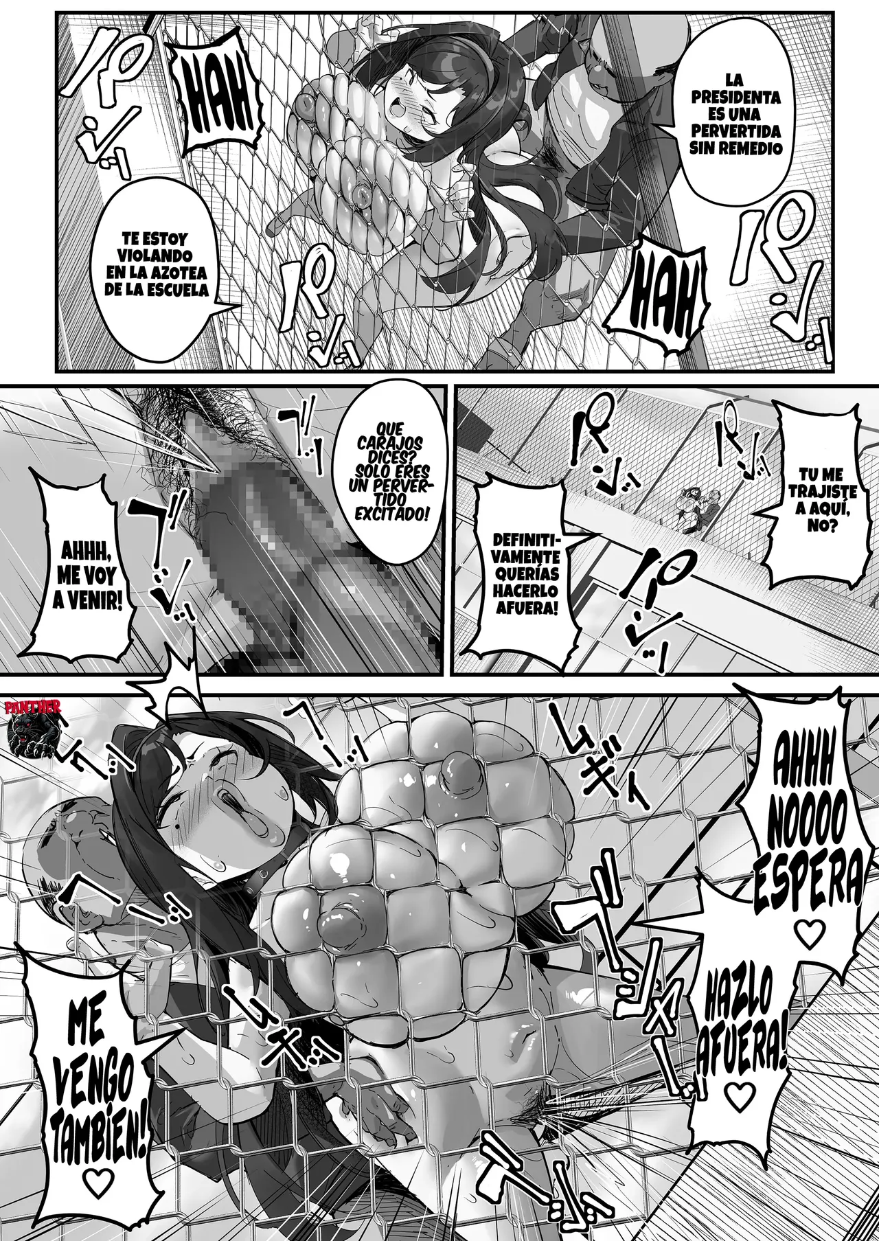 [Baku-π-dou (Kuchi VE)] Dosukebe Seito Kaichou Do-Hentai na Seito Kaichou wa Youmuin no Nikubenki | La presidenta pervertida del consejo estudiantil es la esclava sexual del conserje [Spanish] [Panther Scan] imagen número 36