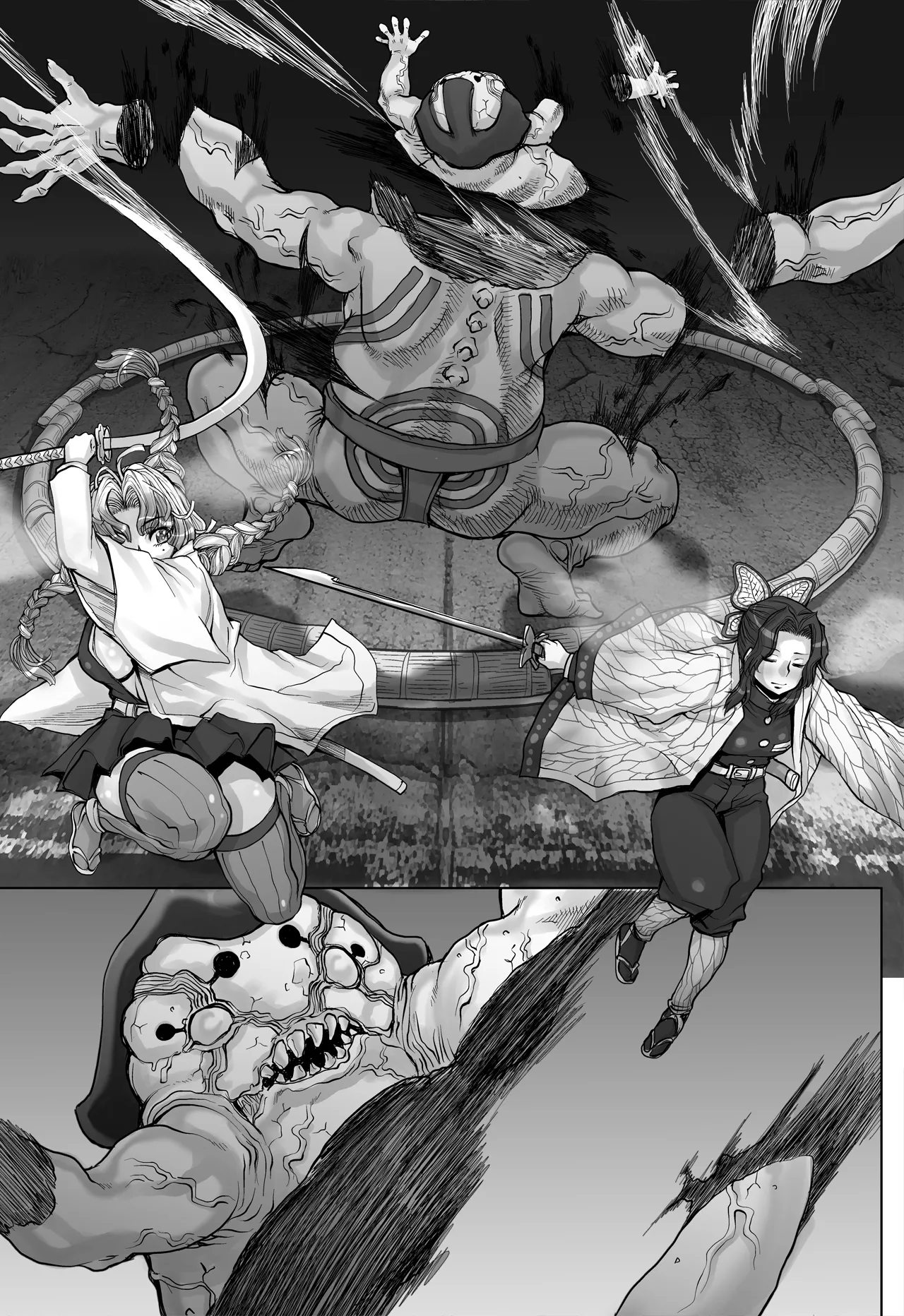 [すたじお☆たぱたぱ (戦国くん)] 全裸にまわしですもうをとらないとでられない部屋 ～鬼ヲ継グ桃～ 이미지 번호 45