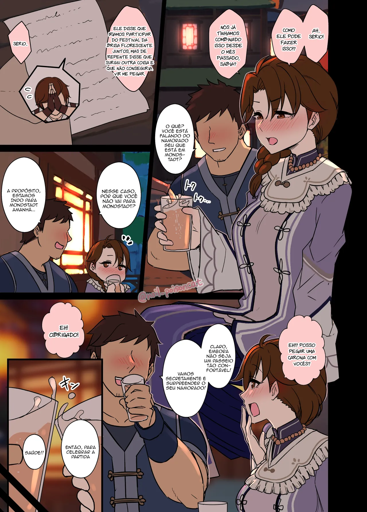 [Dokuneko Noil] Uguisu-san no Windblume-sai Zenya | A noite de Ying'er antes do Festival da Brisa Florescente (Genshin Impact) [Portuguese-BR] [Traduzindo Sozinho] numero di immagine  2