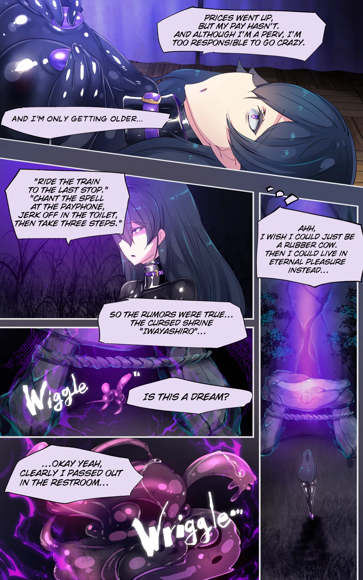 [やせうまロール]淫神様にラバー人外牝牛にされて快楽のこと以外考えられなくなるまんがーシロハダの呪肉ー[英訳] Bildnummer 8