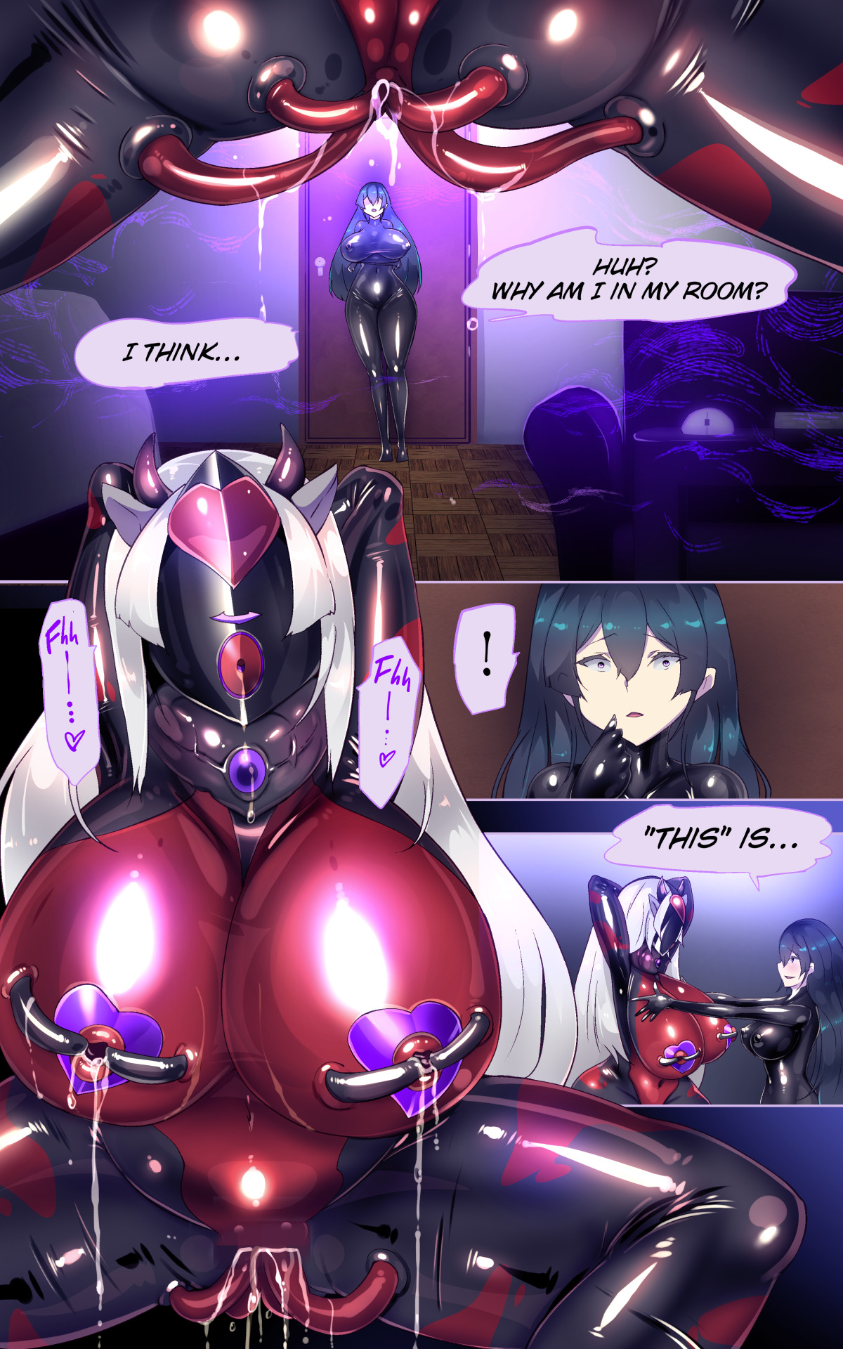 [やせうまロール]淫神様にラバー人外牝牛にされて快楽のこと以外考えられなくなるまんがーシロハダの呪肉ー[英訳] Bildnummer 26