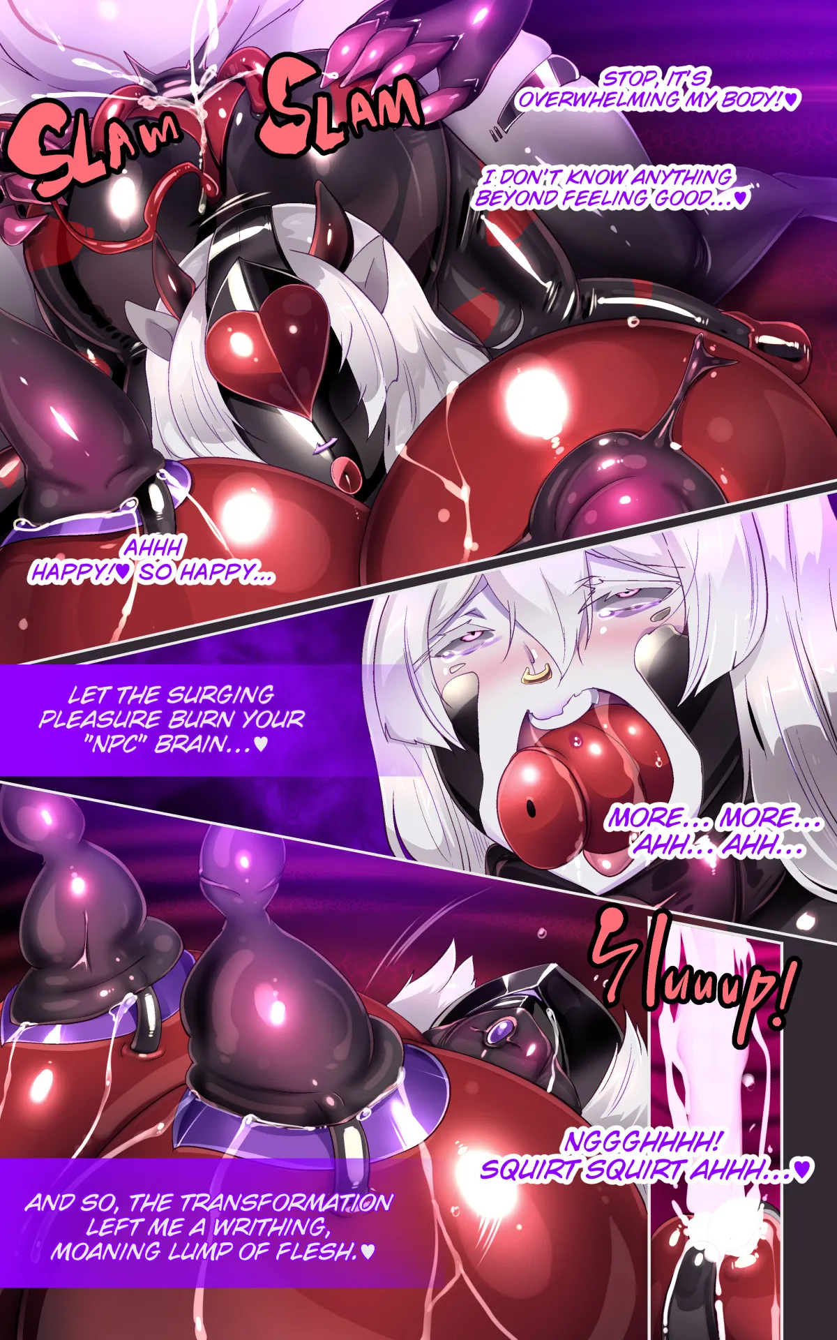 [やせうまロール]淫神様にラバー人外牝牛にされて快楽のこと以外考えられなくなるまんがーシロハダの呪肉ー[英訳] Bildnummer 34