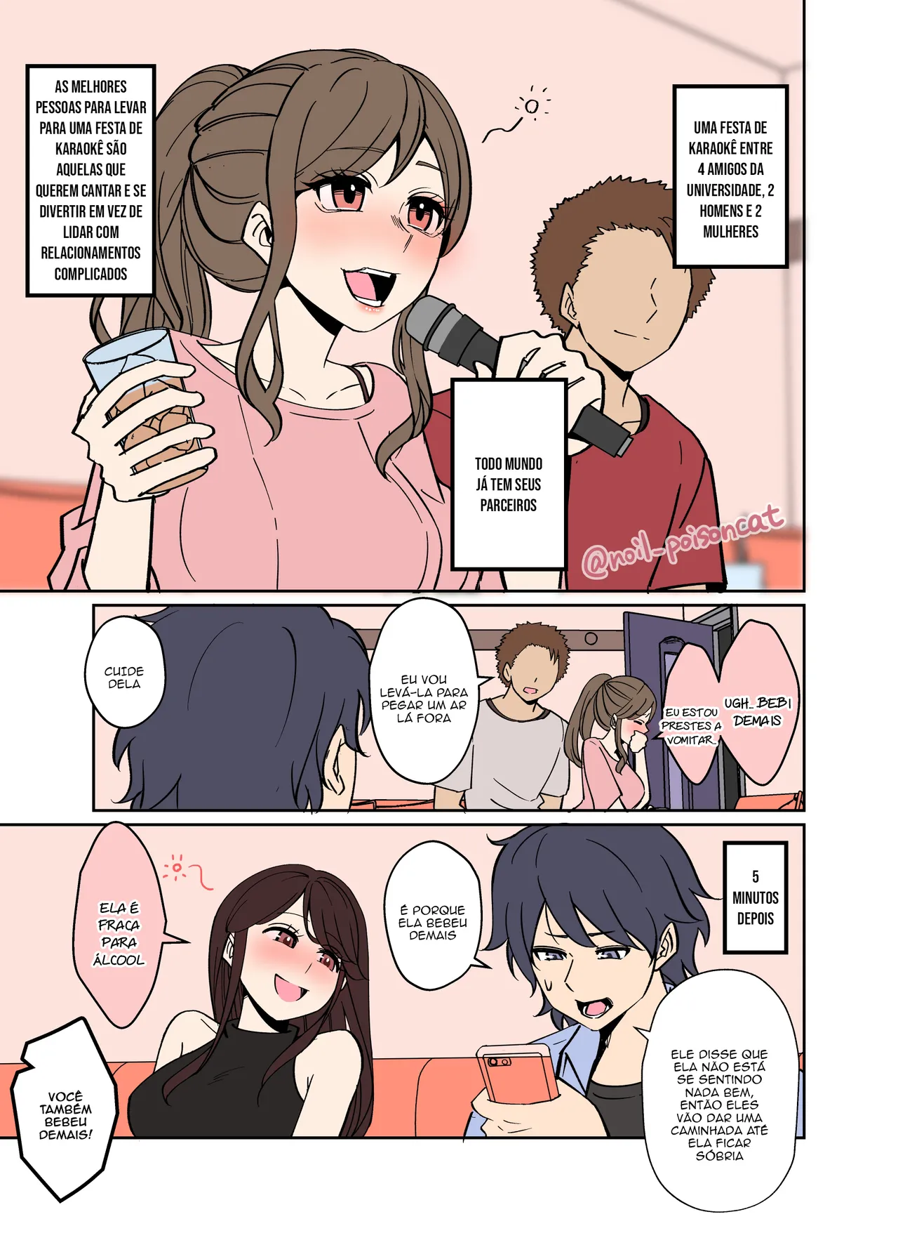 [Dokuneko Noil] Yotta Daigaku no Tomotachi ni Warui koto o suru Hanashi | Uma história sobre fazer coisas ruins com amigas bêbadas [Portuguese-BR] [Traduzindo Sozinho] Bildnummer 2