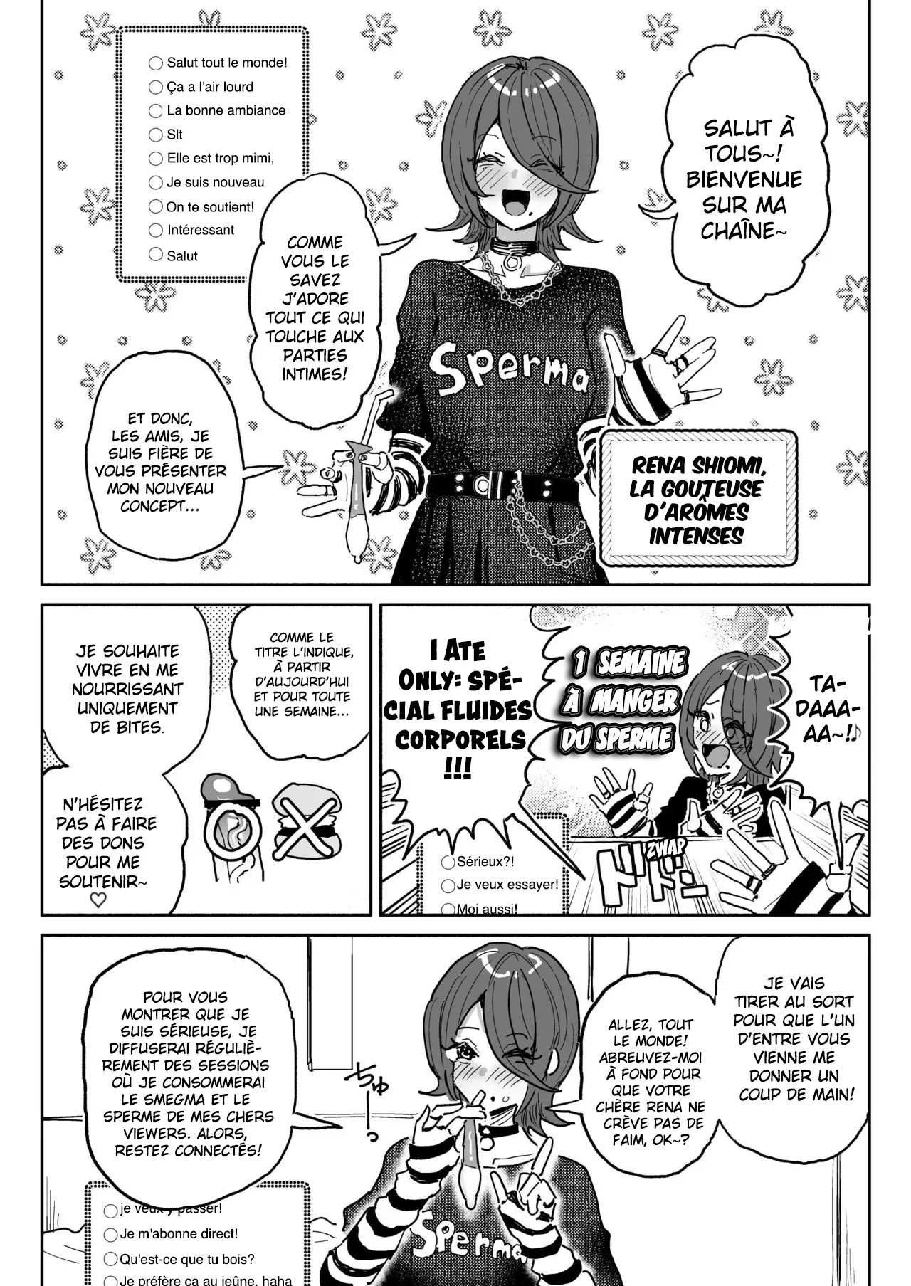 [Chiratsuki Silhouette (Yuuki Fuumi)] Chin Kagi Kei Haishinsha Isshuukan Chinkasu Zamen Seikatsu | une streameuse obsédée par les bites a passé une semaine à manger du sperme et du smegma. [French] [pape245] [Decensored] numero di immagine  2