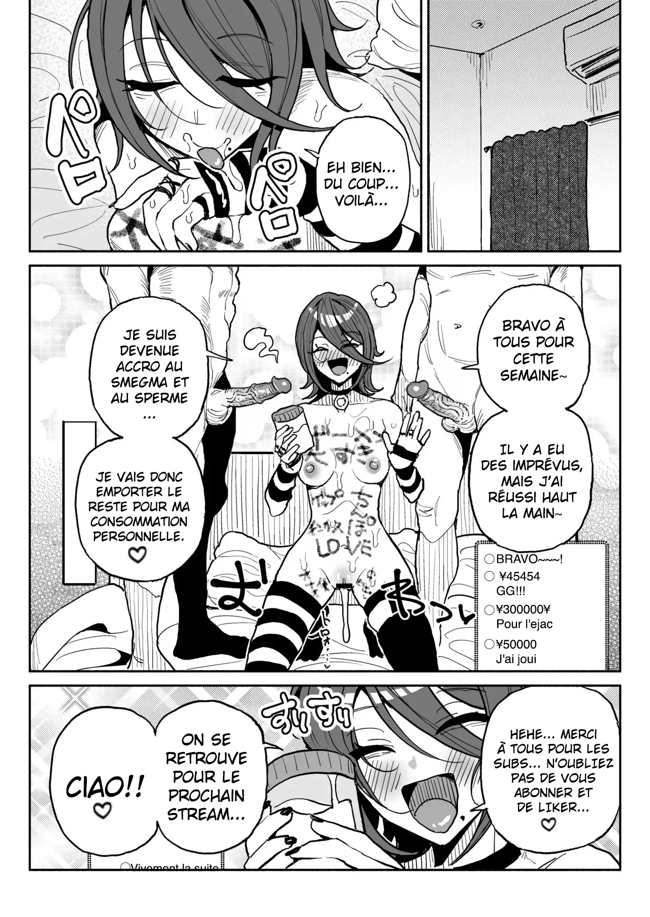 [Chiratsuki Silhouette (Yuuki Fuumi)] Chin Kagi Kei Haishinsha Isshuukan Chinkasu Zamen Seikatsu | une streameuse obsédée par les bites a passé une semaine à manger du sperme et du smegma. [French] [pape245] [Decensored] numero di immagine  33