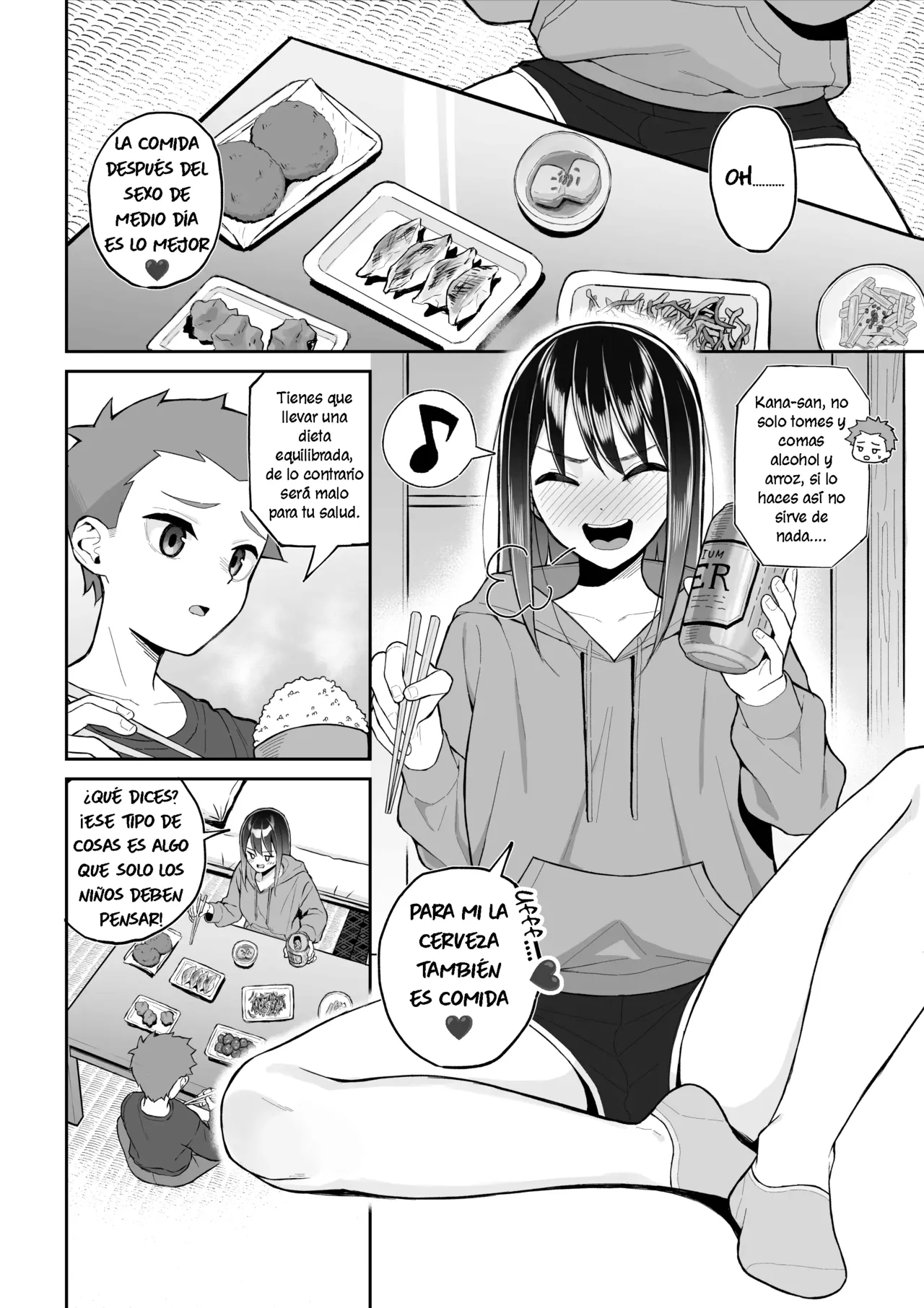 [Toshiue Onee-san Tengoku (Gyouza Teishoku)] Yopparai Nee-chan no Jinsei ga Kouten suru Koudou Henyou｜Una Nee-chan borracha le da color a su vida con una determinada declaración [Spanish] [La Legión Fantasma] 图片编号 5