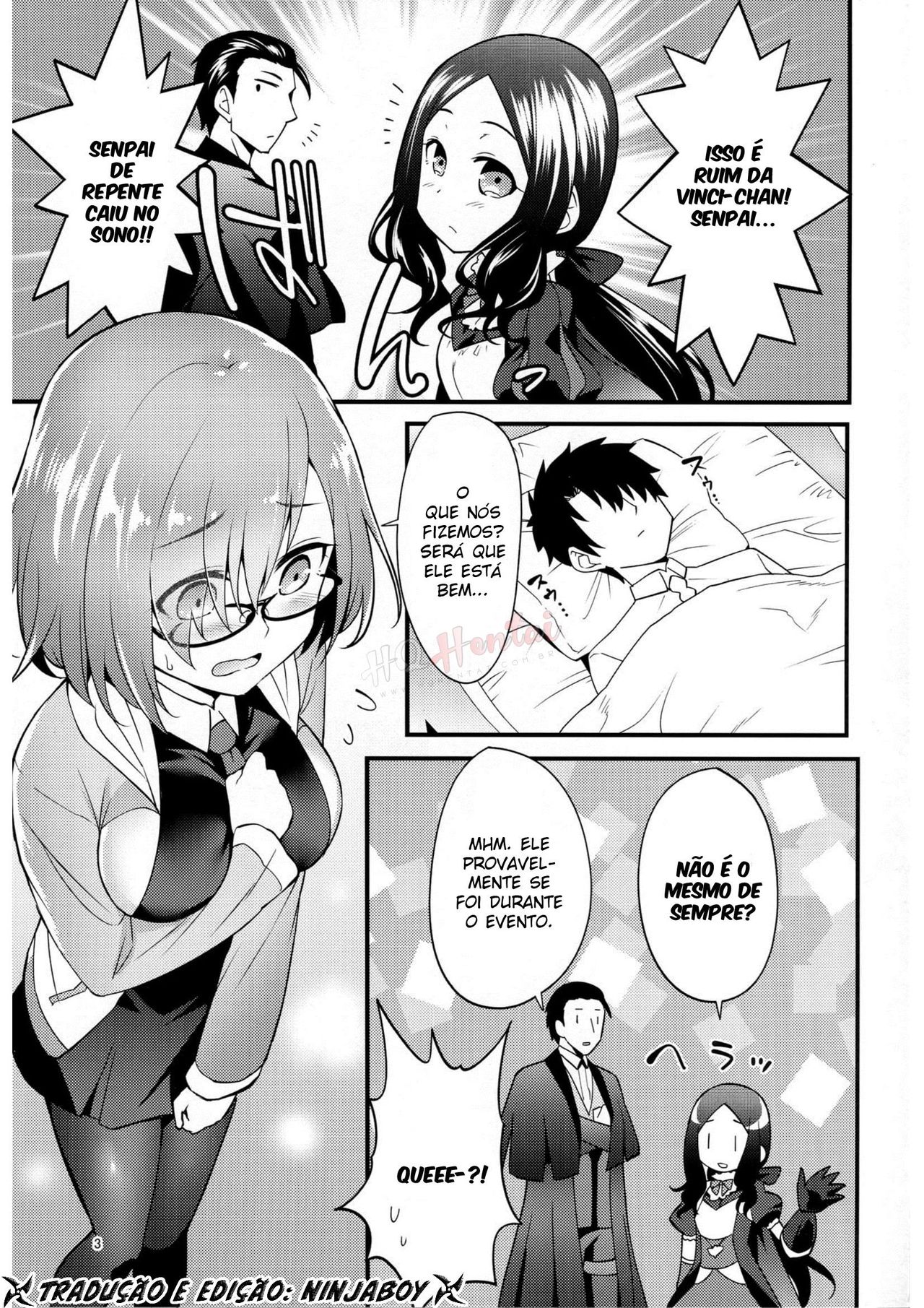 (C95) [Kami No Misosiru (Ono Misao)] Mash ga Event de Neteru Senpai ni Itazura Suru Hon | Book About Mashu Molesting Senpai Who Is Sleeping Due to an Event (Fate/Grand Order) [Portuguese-BR] [HQHentai.com.br] 画像番号 2