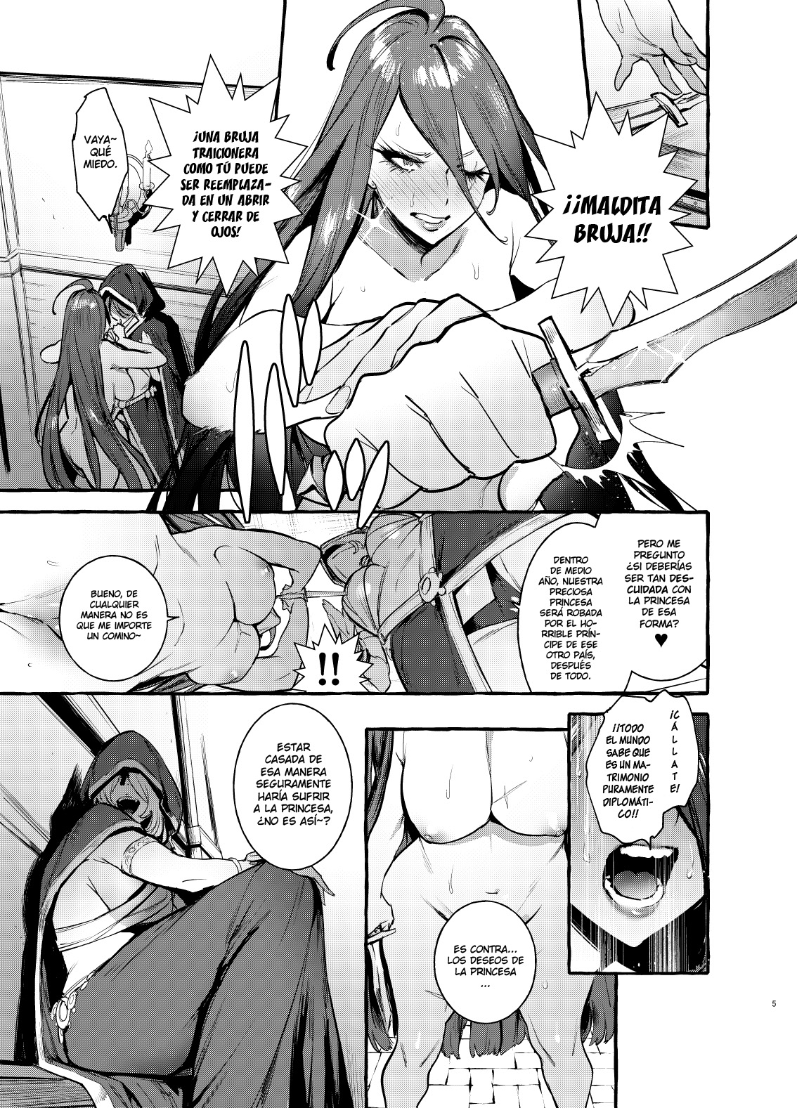 [Hibon (Itami)] Ochinpo Onna Knight to Shojo Hime | La princesa y la mujer caballero del pene [Spanish] [Hellsing Scans] [Digital] image number 7