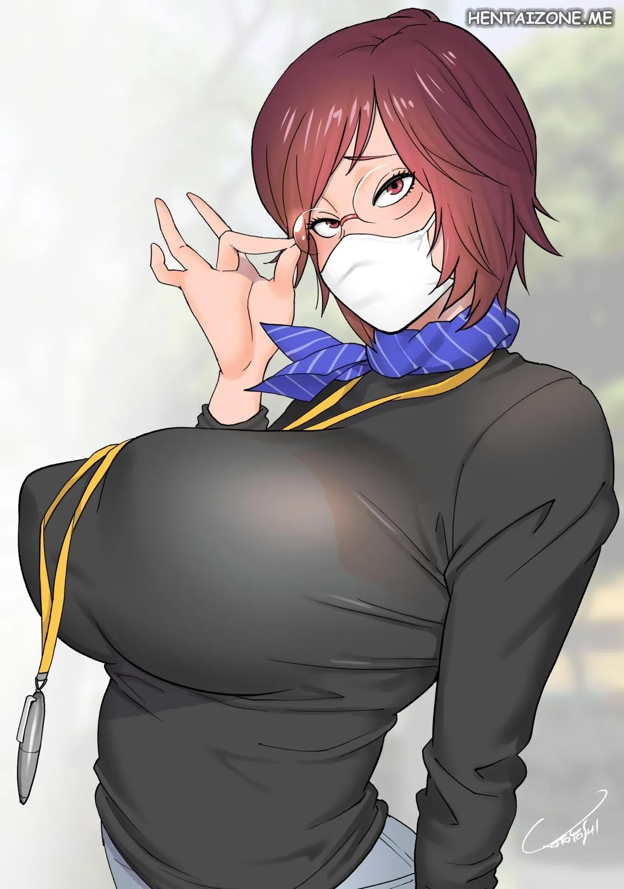 [Kotoyoshi Waiaado (Kotoyoshi Yumisuke)] Keiri no Sanpakugan Kyonyuu Kurosuu-san no Sugao wa Dare mo Shiranai | La Germofobica [Italian] première image