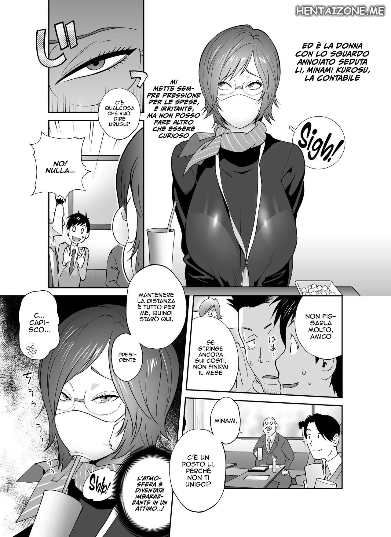 [Kotoyoshi Waiaado (Kotoyoshi Yumisuke)] Keiri no Sanpakugan Kyonyuu Kurosuu-san no Sugao wa Dare mo Shiranai | La Germofobica [Italian] 4eme image