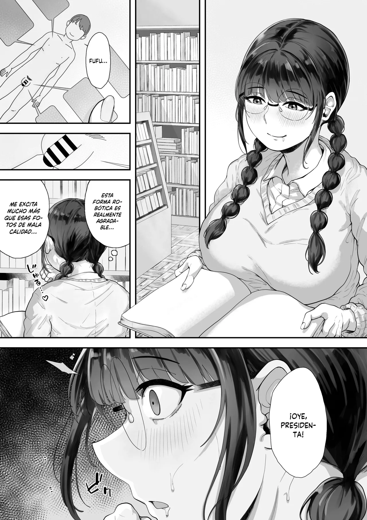 [Trampolines] Kyonyuu no Tosho Iinchou wa Ecchi na Koto ni Kyoumi Shinshin [Spanish] [MandaloAsiNoma] 画像番号 2