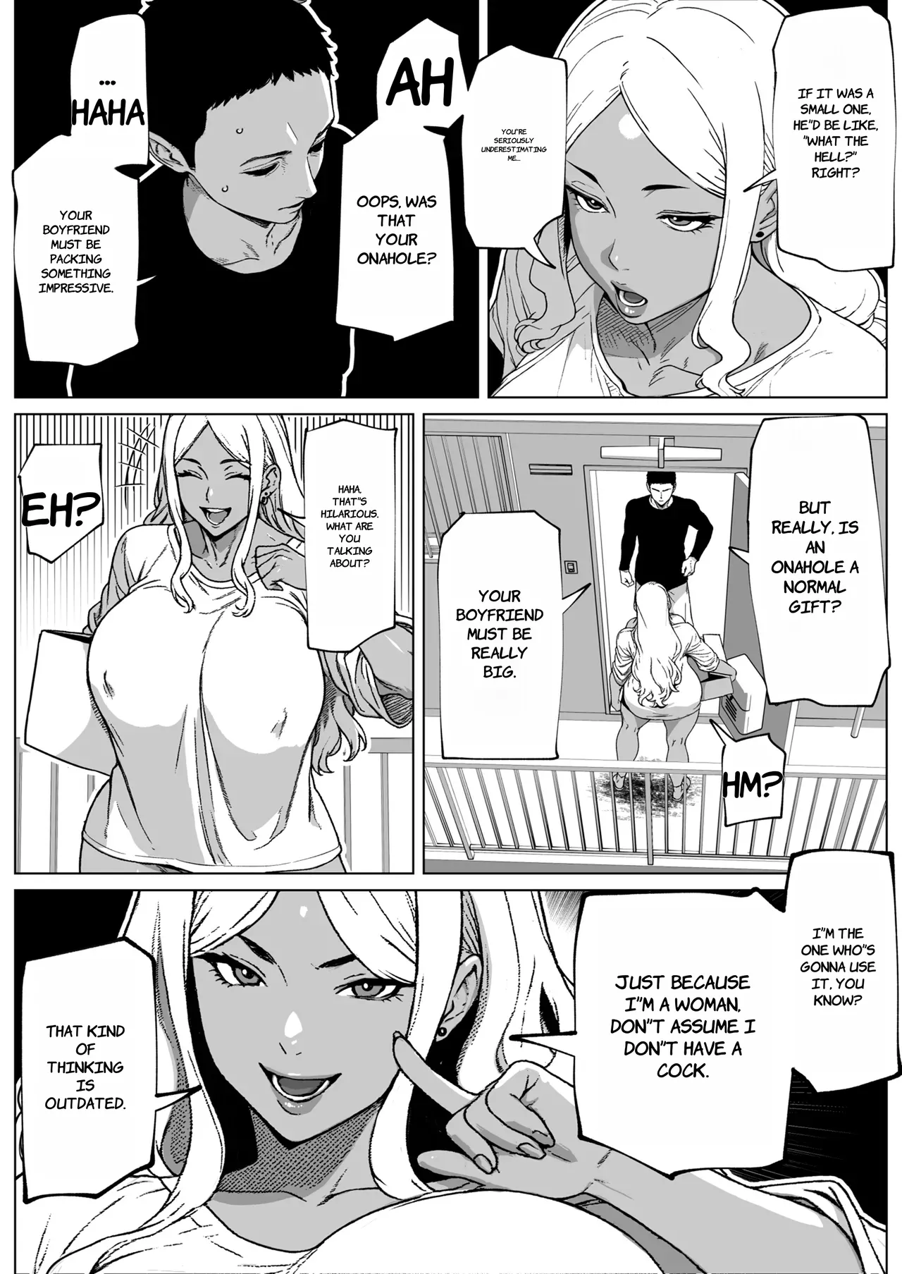 [bekobeko] Otonari-san wa Futanari Kuro Gal - English 画像番号 4