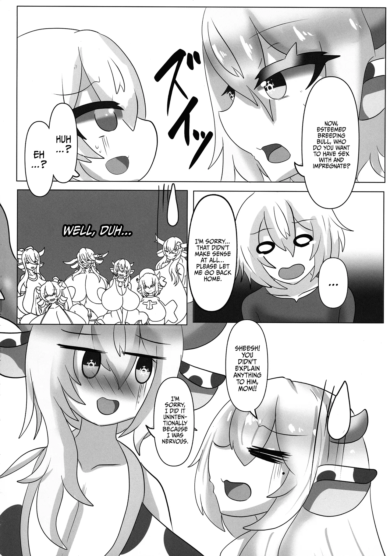 (C105) [Mellowsanchi (Amakaze Mellow)] HaraUshi Haramasete sukue Shounen to Nana-ri no Bakunyuu Ushiko / HaraUshi - Rescue by Impregnation! The Boy And The Seven Busty Cowgirls [English] {Doujins.com} imagen número 18