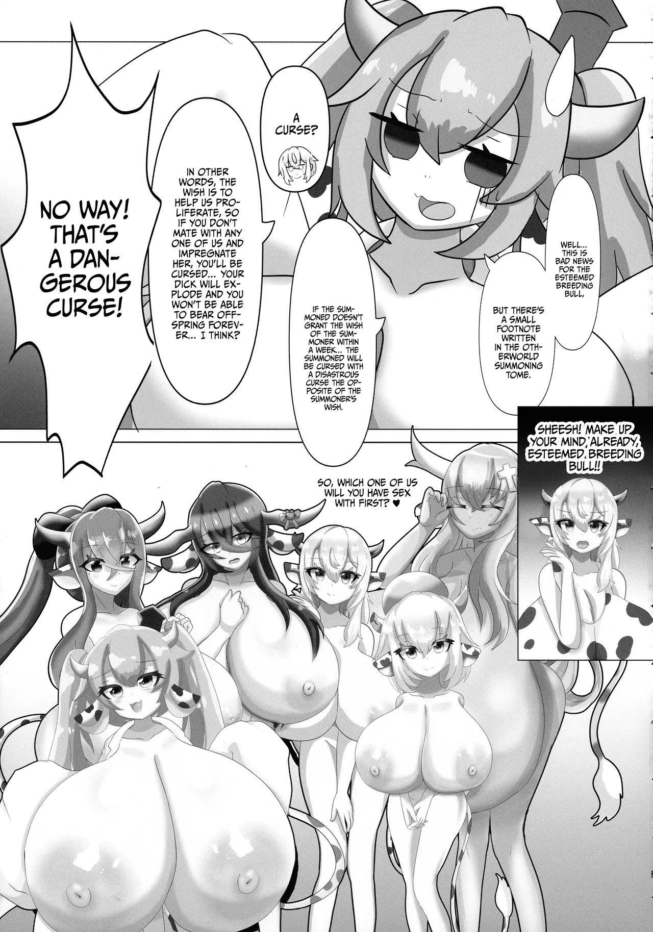 (C105) [Mellowsanchi (Amakaze Mellow)] HaraUshi Haramasete sukue Shounen to Nana-ri no Bakunyuu Ushiko / HaraUshi - Rescue by Impregnation! The Boy And The Seven Busty Cowgirls [English] {Doujins.com} imagen número 23