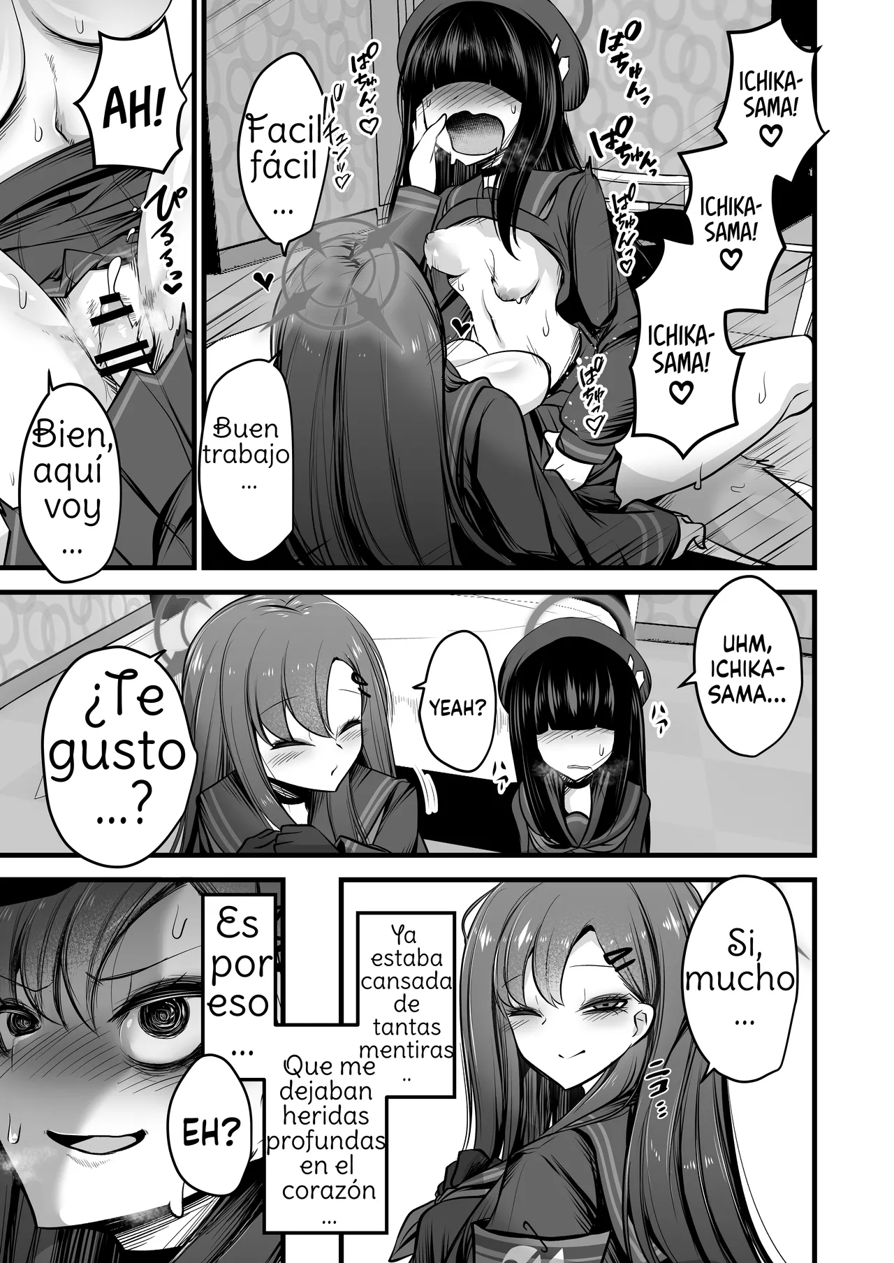 [Akagai (Mine Thrower)] Nakamasa Ichika VS Dekachin Mob-chan (Blue Archive) Spanish [Amaterasu] image number 2