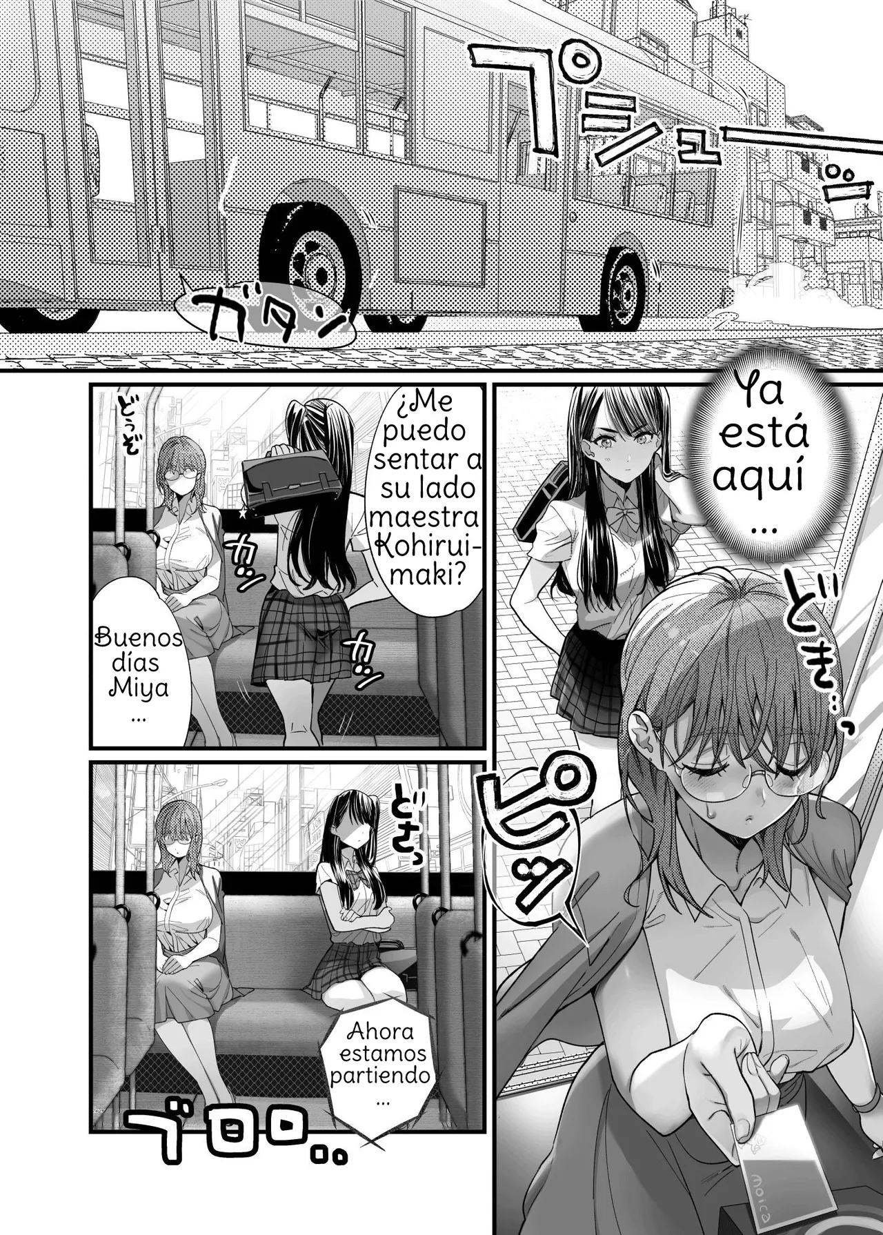 [The Devil You Know (Ihogawa)] Yuri Chikubi Bus Tsuukin ~Onna Kyoushi, Buji Chikubi Ikishi Koakuma JK ni Haiboku~  Lezzy Nipple Bus Commute ~Female Teacher Defeated By Her Devilish Student~ Spanish [Amaterasu] Bildnummer 5
