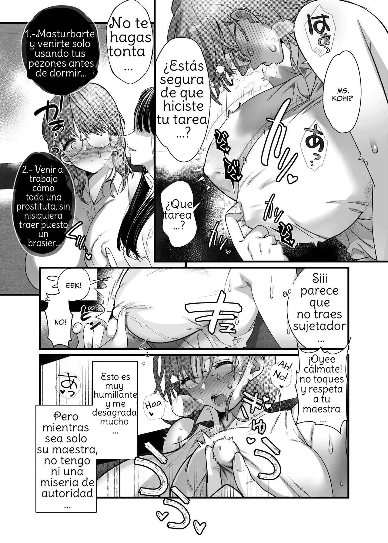 [The Devil You Know (Ihogawa)] Yuri Chikubi Bus Tsuukin ~Onna Kyoushi, Buji Chikubi Ikishi Koakuma JK ni Haiboku~  Lezzy Nipple Bus Commute ~Female Teacher Defeated By Her Devilish Student~ Spanish [Amaterasu] Bildnummer 7