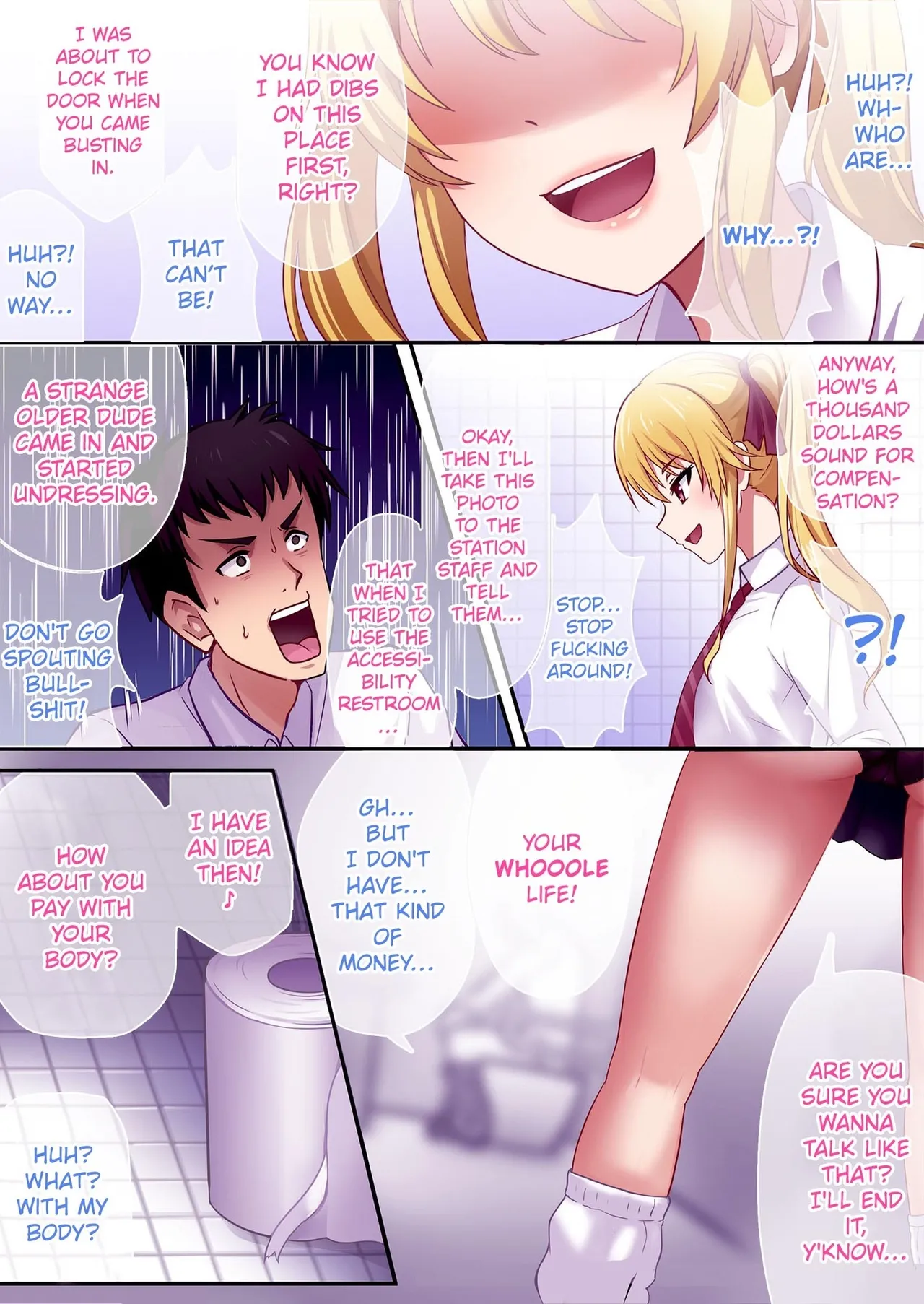 [Mittsuman (Mittsuman, Dosukebe Kojikimaru)] Kyouyuu Toilet de JK ni Sakuseisarete Shofuki Shichatta Ryman no Hanashi. | Sprayed on and Squeezed by a High School Girl in the Bathroom. [English] 이미지 번호 5