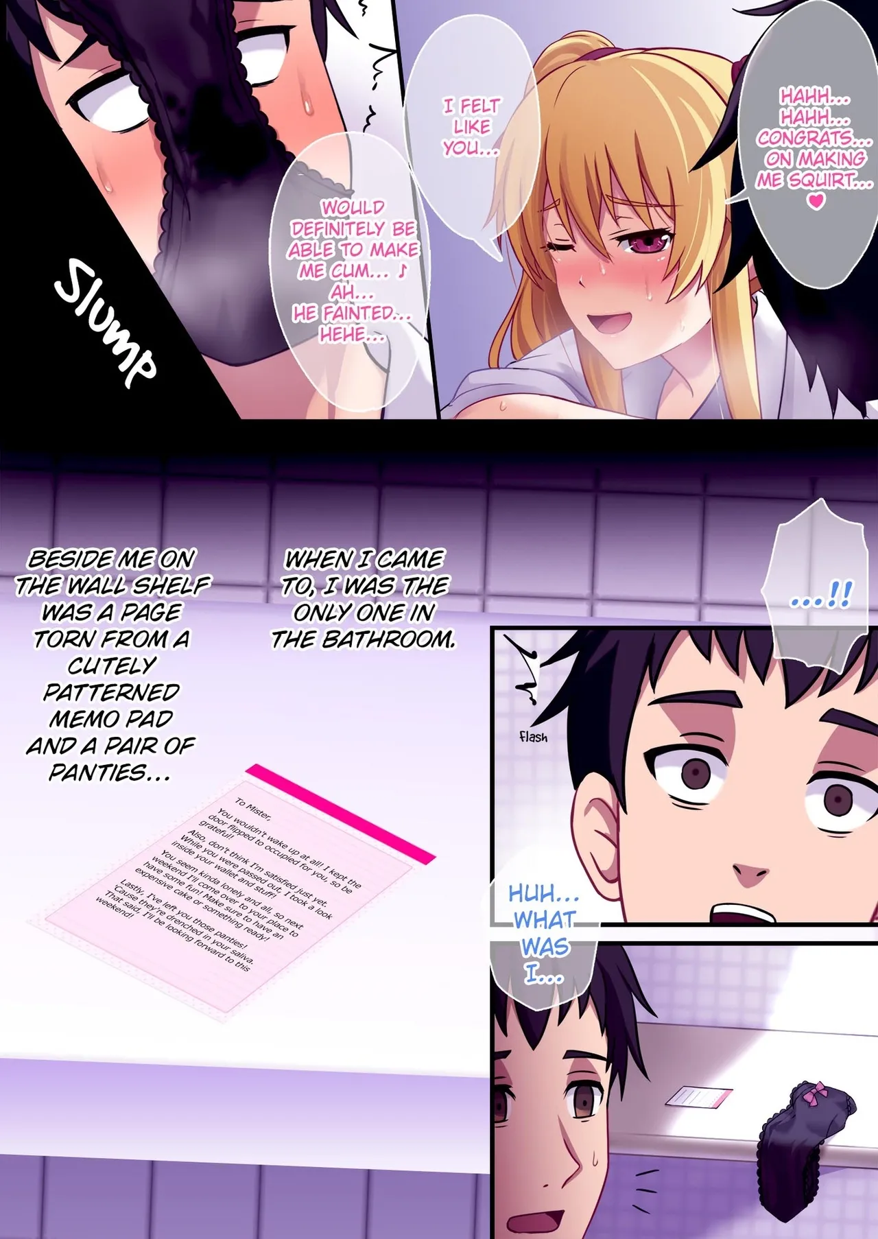 [Mittsuman (Mittsuman, Dosukebe Kojikimaru)] Kyouyuu Toilet de JK ni Sakuseisarete Shofuki Shichatta Ryman no Hanashi. | Sprayed on and Squeezed by a High School Girl in the Bathroom. [English] 이미지 번호 22