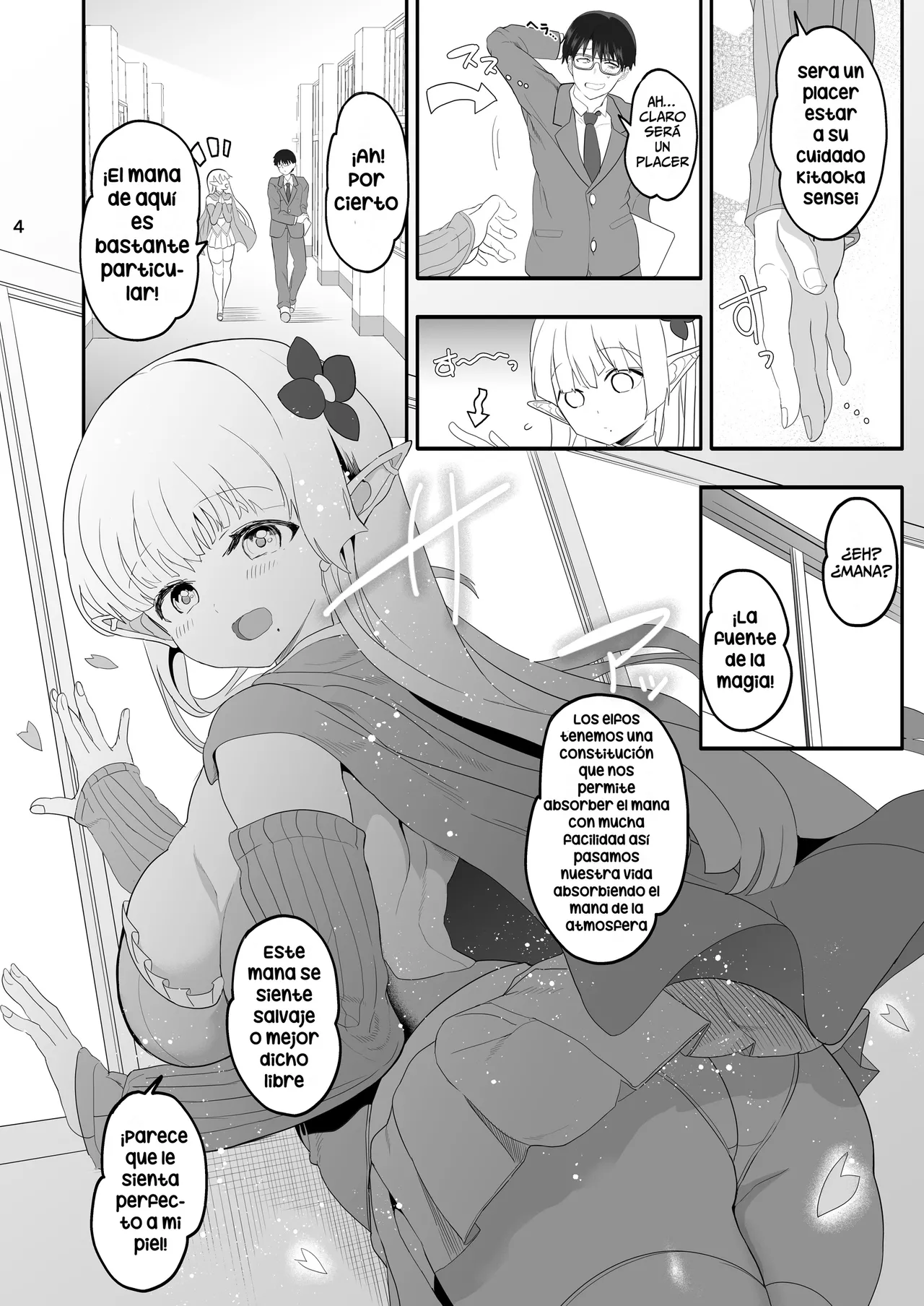 [Union Bust (Kazutaro)] Kanzen ni Gal Ochi Shita Ryuugakusei Elf no Shidouhou [Español] 画像番号 4