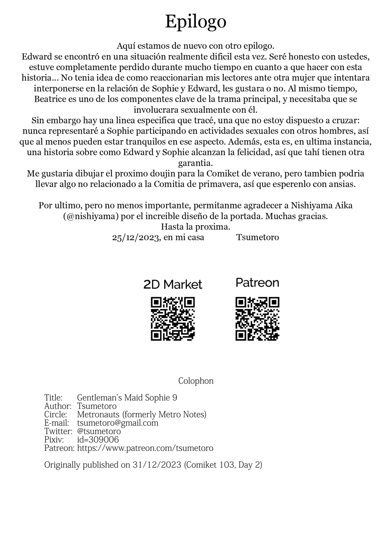 [Metro Notes (Tsumetoro)] Shinshi Tsuki Maid no Sophie-san 9｜La Maid Sophie del Caballero 9 [Spanish] [I Am the Walrus] [Decensored] [Digital] image number 66