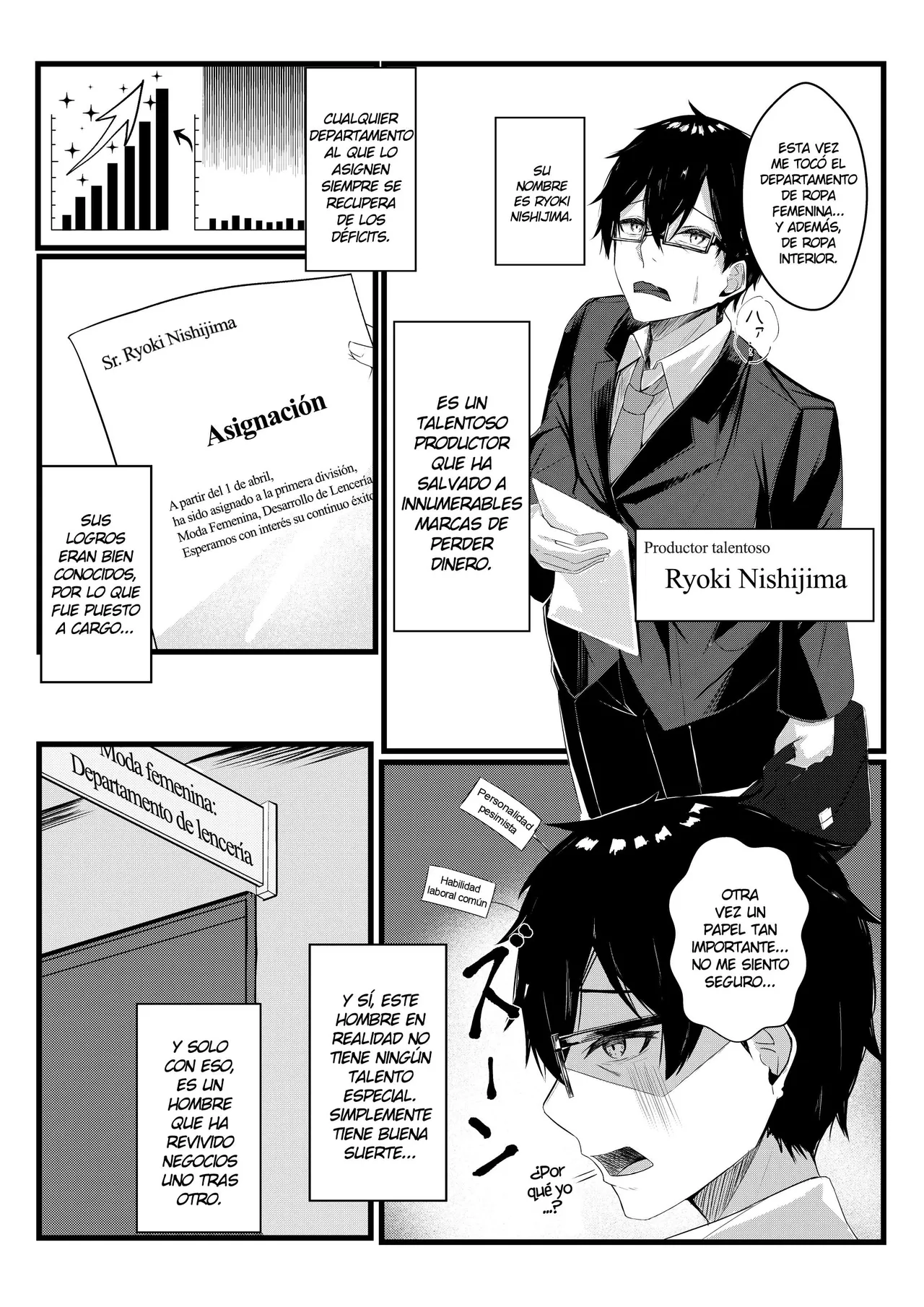 [Mittsuman (Kazuha)] Kyou kara Ladies Shitagi Brand no Producer o Makasaremashita.｜Asignado Para Producir Una Marca De Ropa Interior Femenina. [Spanish] [Kejotan] 图片编号 2