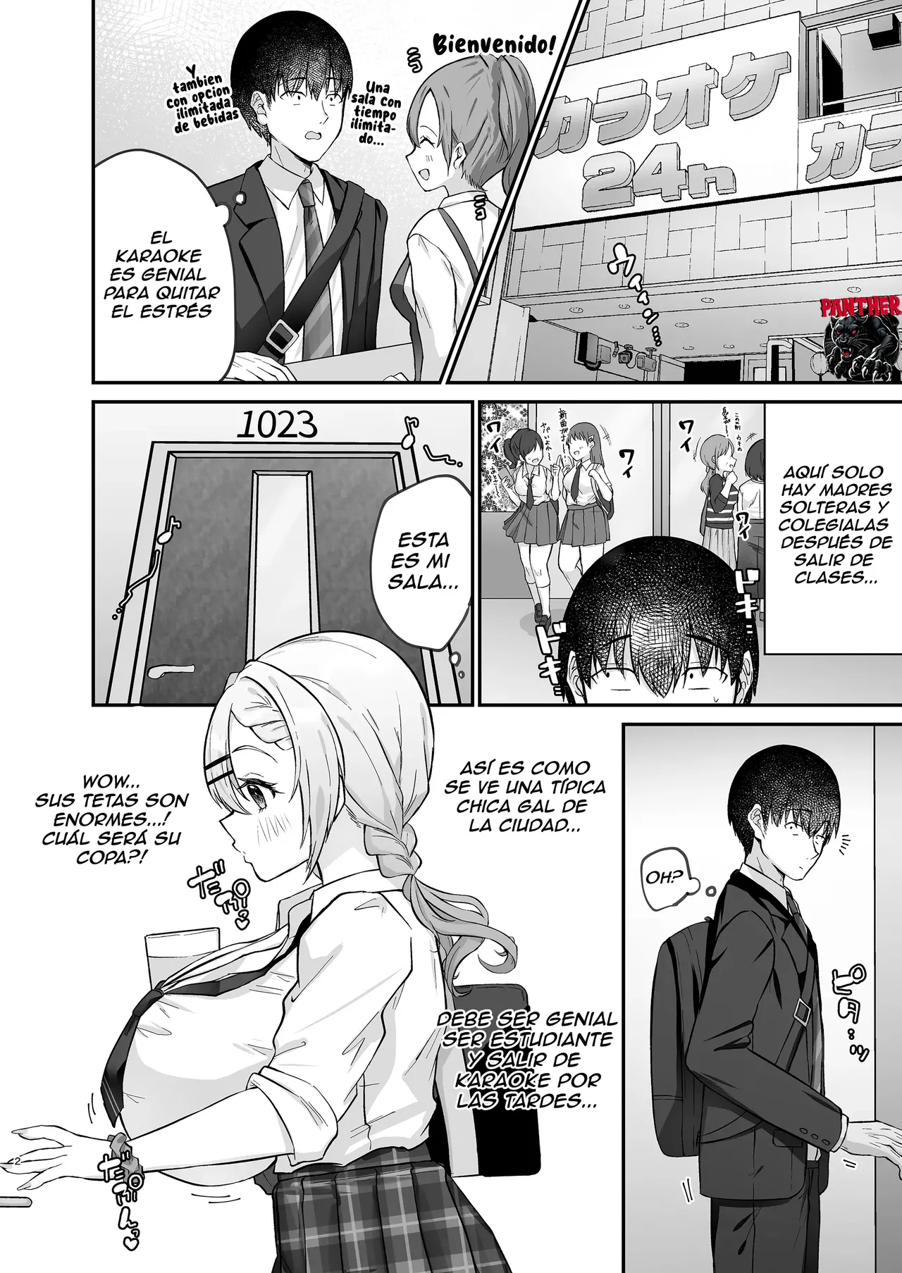 [Mittsuman] Hitokara Ittara Tonari no Gal JK to Pakokara ni Natta Ken | Fui a un karaoke y terminé acostándome con la chica de la habitación de al lado (Panther Scan) [Spanish] [Panther Scan] 图片编号 3