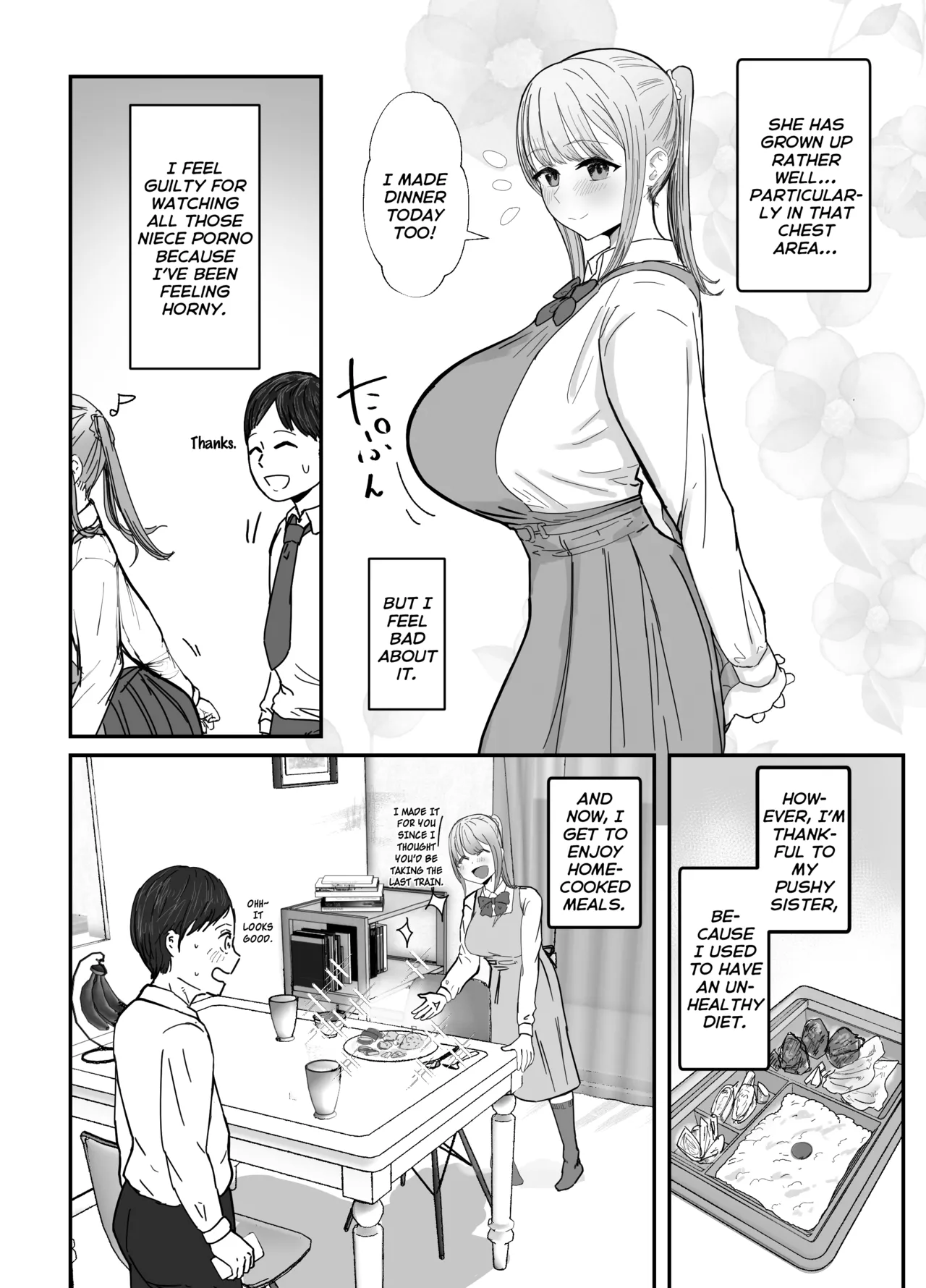 [Baketsu Purin] Doukyo Shiteru Bakunyuu Meikko JK wa Amayaka Sex de Shachiku Ryman o Mei Ippai Iyashite Kureru | My busty niece, a high school girl living with me, gives me a lot of comfort through sweet sex. [English] [Digital] numero di immagine  8