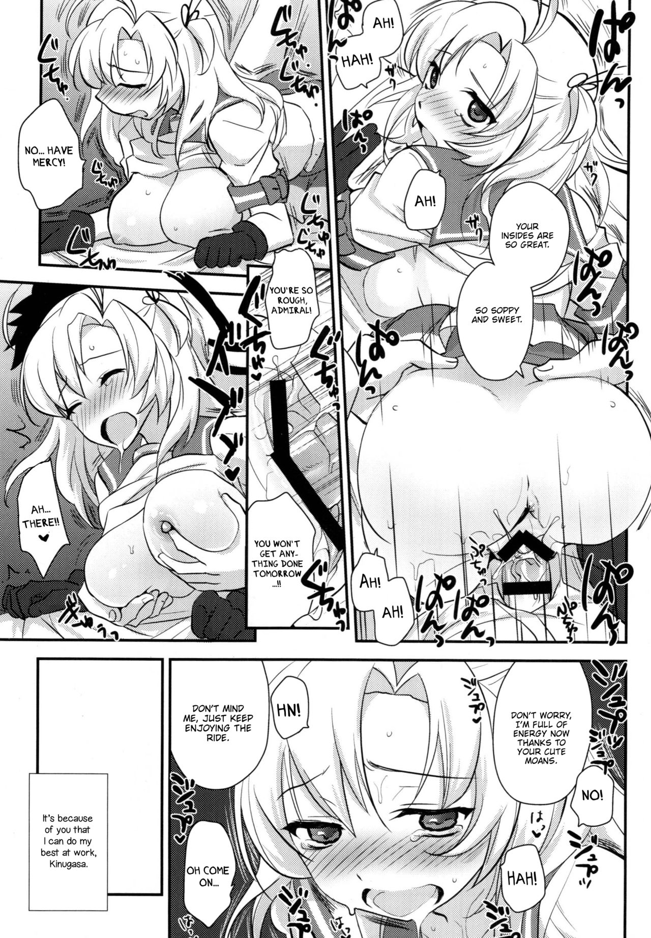 (Zettai Kaiiki Nagoya Ensei) [Kitsune (Tachikawa Negoro)] Daijoubu? Tsukarete naai? Jaa Kinugasa-san to Ecchi Shiyo ♥ | You okay? Are you tired? No? Then let's have sex! ♥ (Kantai Collection -KanColle-) [English] [FeeedTL] 画像番号 18