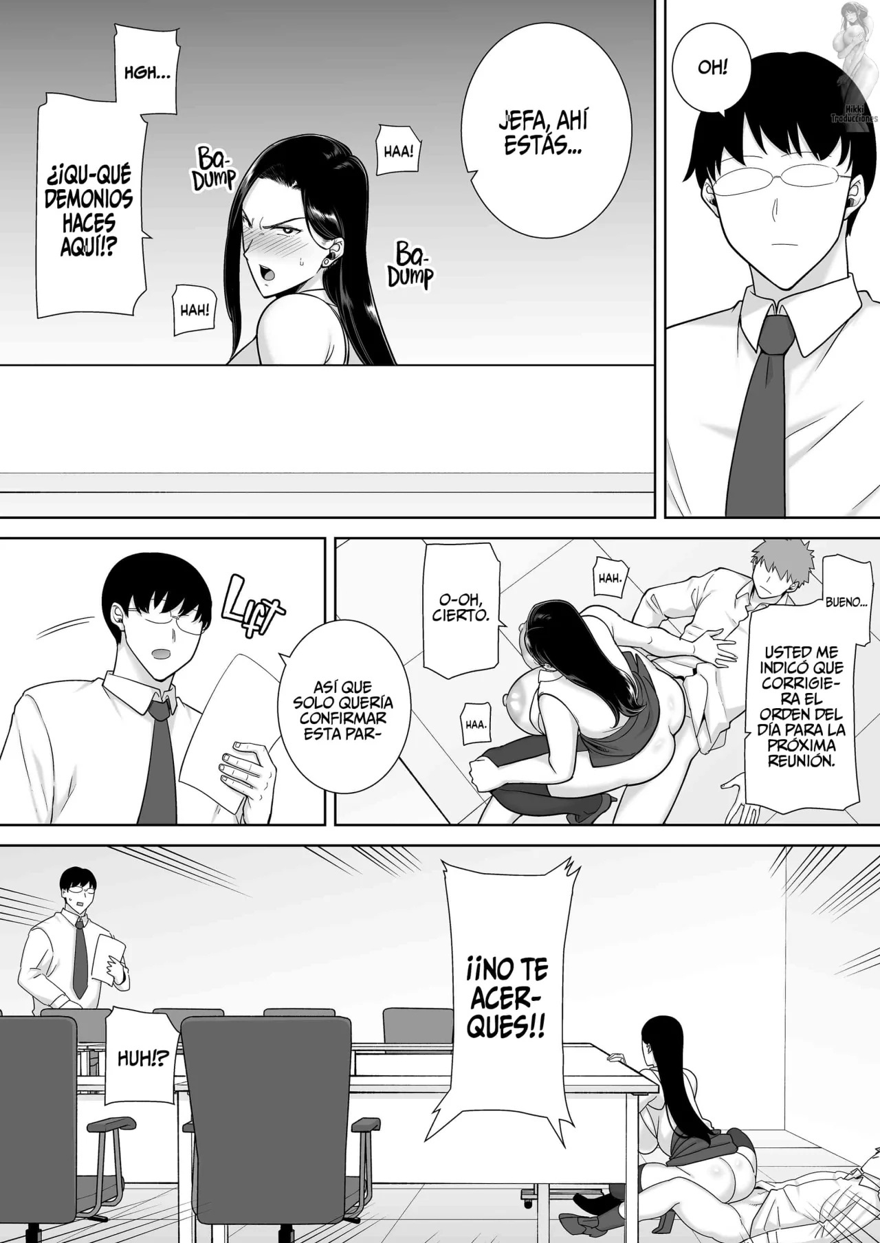 Una jefa abusiva que explota a su empleado 2 versión sin lentes (sin censura) изображение № 17