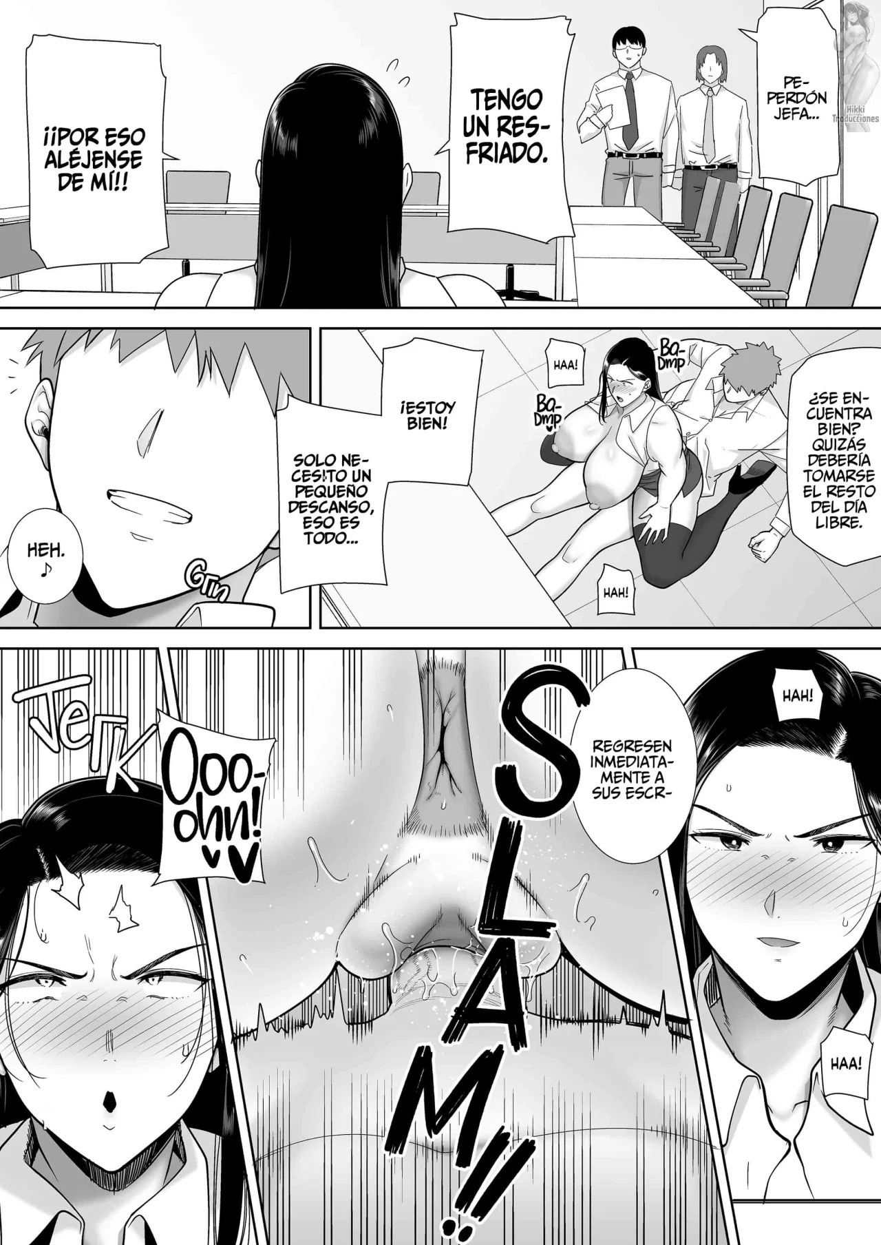 Una jefa abusiva que explota a su empleado 2 versión sin lentes (sin censura) изображение № 18