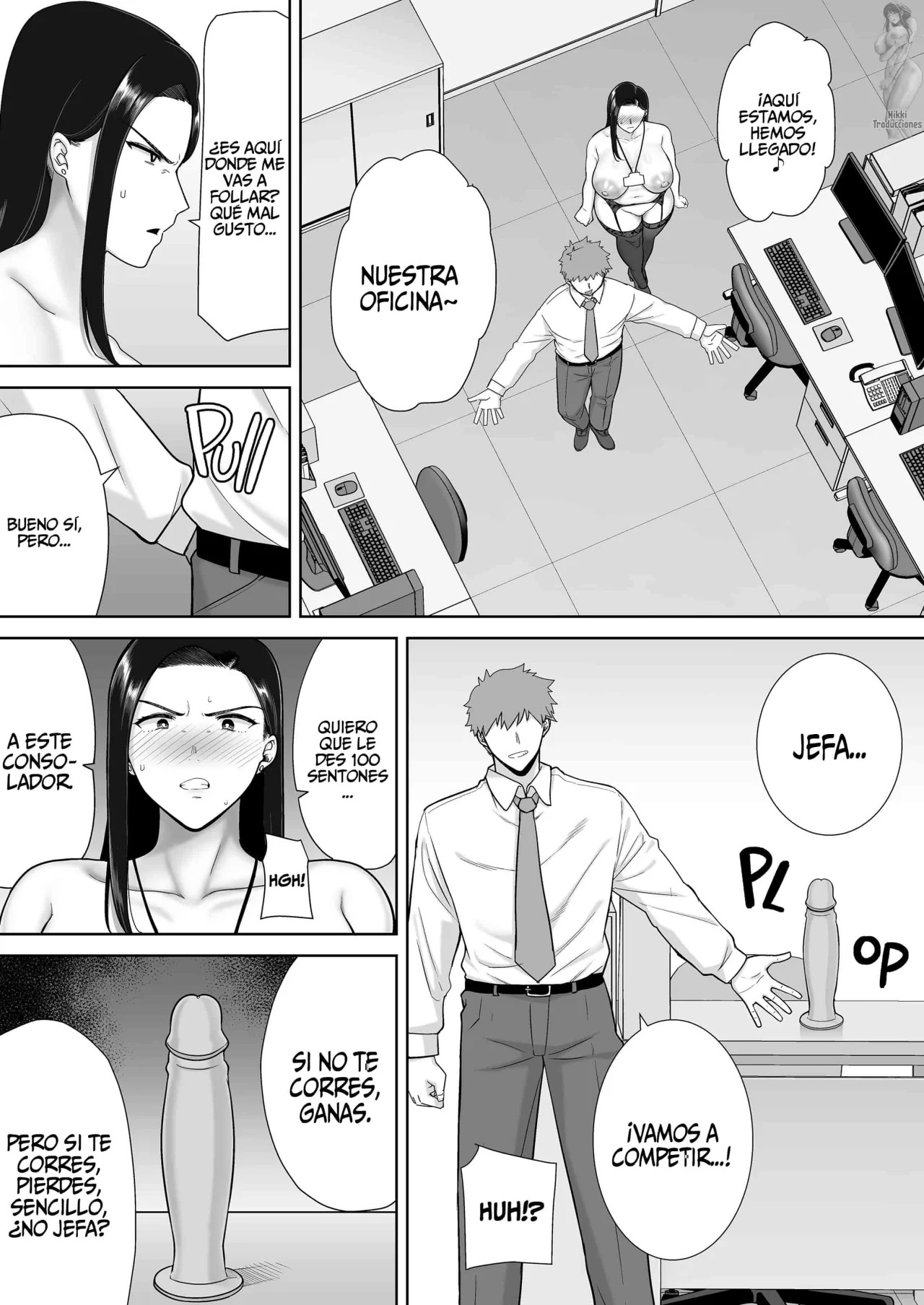 Una jefa abusiva que explota a su empleado 2 versión sin lentes (sin censura) изображение № 33