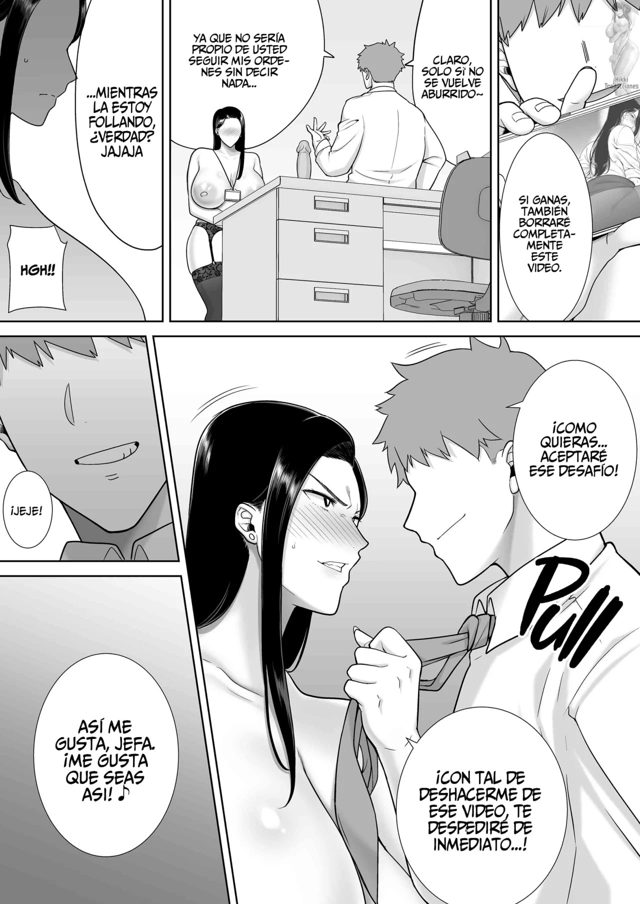 Una jefa abusiva que explota a su empleado 2 versión sin lentes (sin censura) изображение № 34