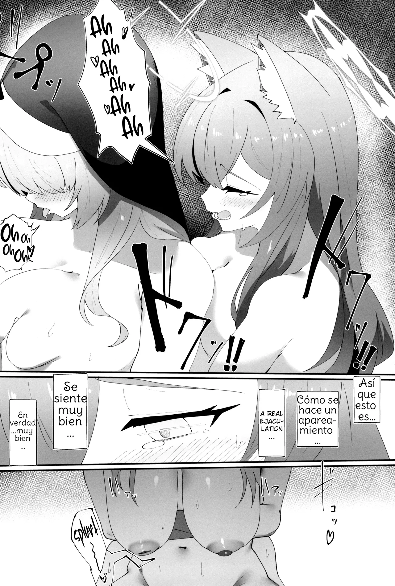 (C104) [Yotsuba no Suisou (FoN)] Teiketsu to Aiyoku no Kuuhaku ni ︱ In a vacuum of chastity and lust (Blue Archive) Spanish [Amaterasu] 30eme image