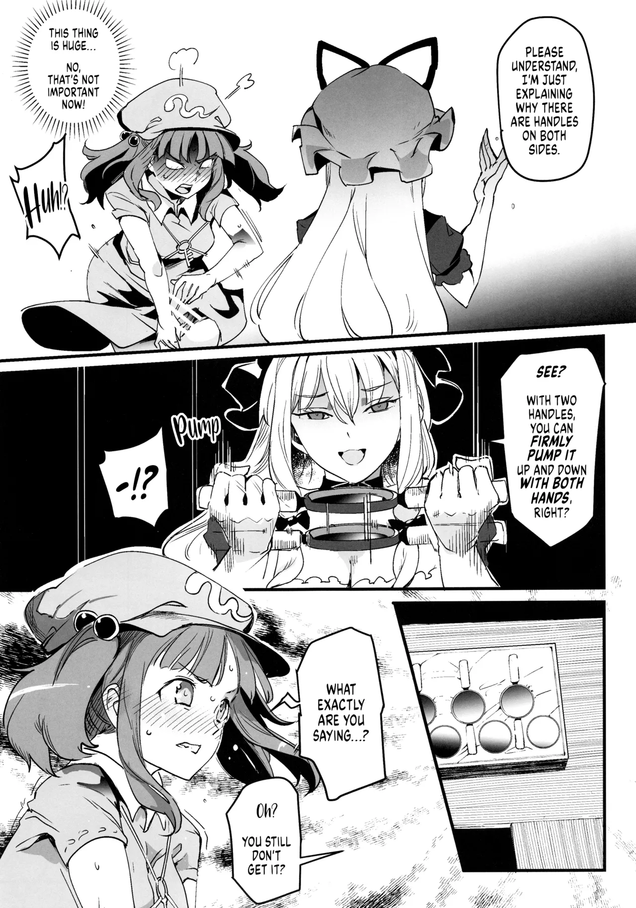 (Reitaisai 15) [Nyuu Koubou (Nyuu)] Handle Tsuki Sukima Hole Futanari Chinko de Jibun to H | Using a Portable Gap with Handles, a Futanari Fucks Herself (Touhou Project) [English] [Weedlayer] numero di immagine  6