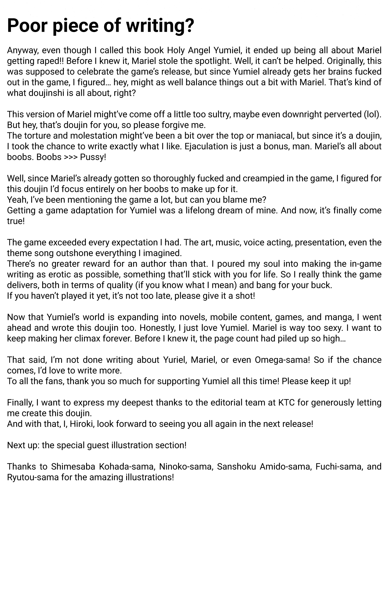 (C77) [Kuroi Miyako (Kuroi Hiroki, Rindou)] Seitenshi Yumiel Ibun - Voracious anecdote mmmh(C77) [Kuroi Miyako (Kuroi Hiroki, Rindou)] Seitenshi Yumiel Ibun - Voracious anecdote [English] [Kuraudo] numero di immagine  41