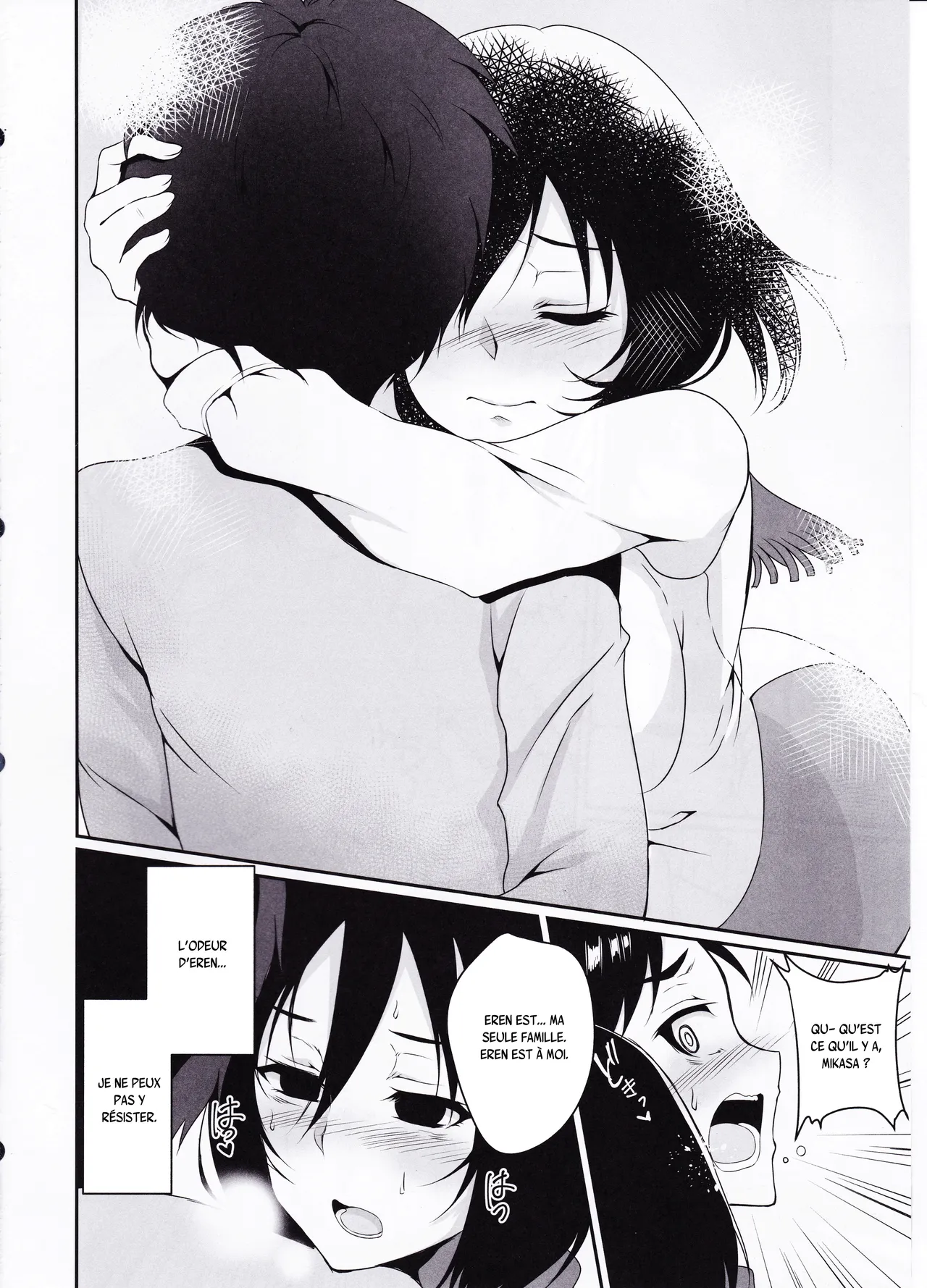 (C84) [Pochi-Goya. (Pochi.)] Eren ga Mikasa ni Osowareru Hon (Shingeki no Kyojin) [French] {SAXtrad} image number 12