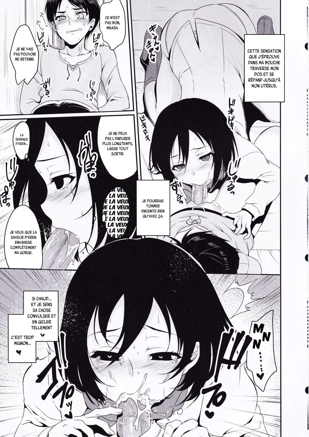 (C84) [Pochi-Goya. (Pochi.)] Eren ga Mikasa ni Osowareru Hon (Shingeki no Kyojin) [French] {SAXtrad} image number 15