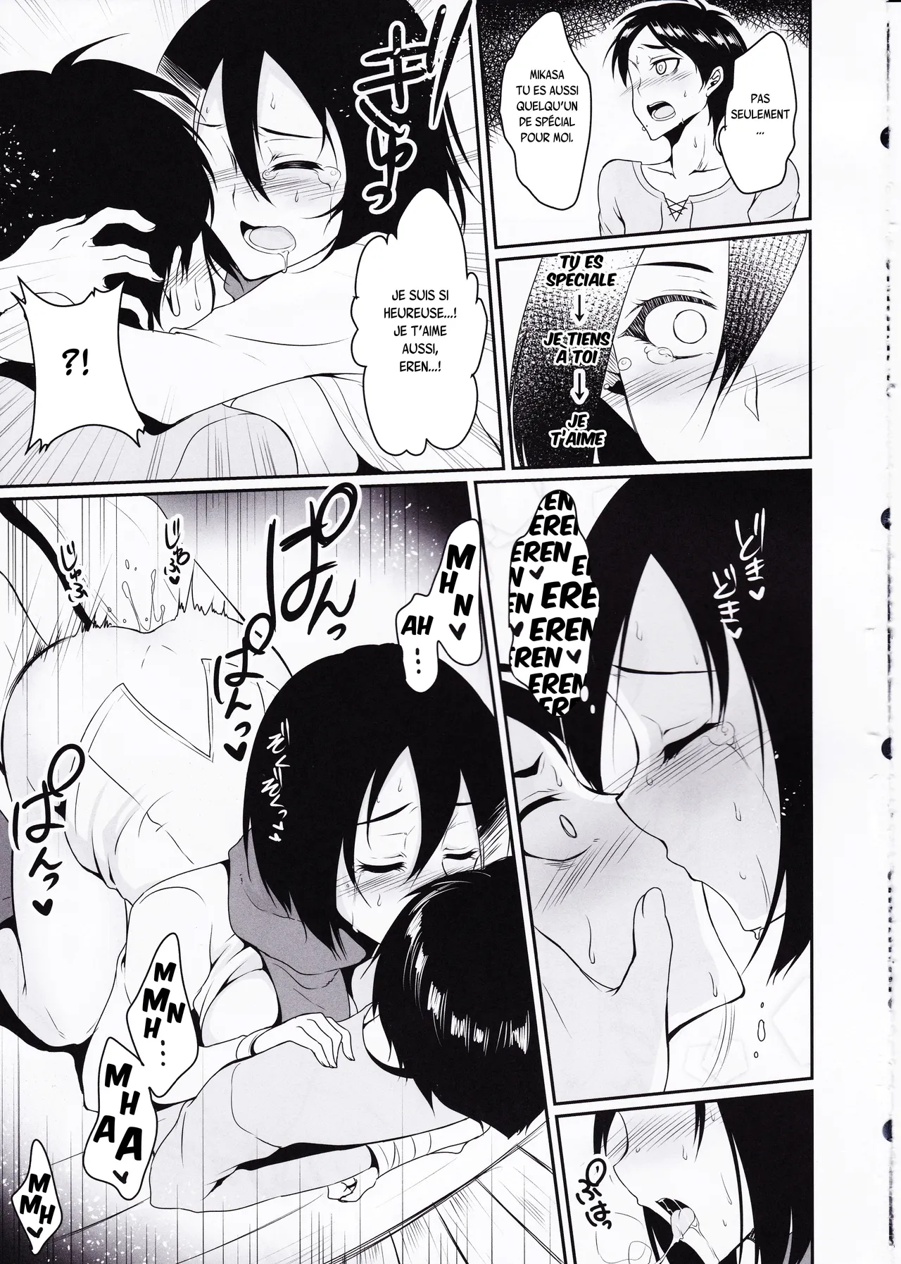 (C84) [Pochi-Goya. (Pochi.)] Eren ga Mikasa ni Osowareru Hon (Shingeki no Kyojin) [French] {SAXtrad} image number 19