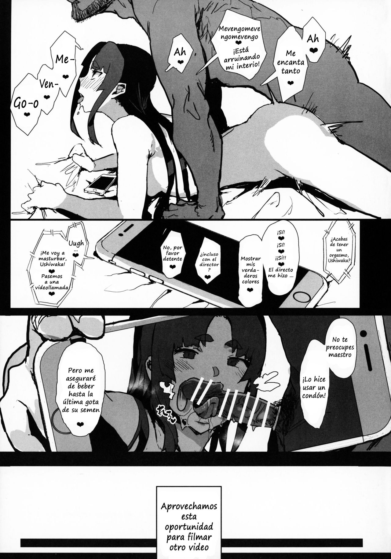 (C95) [Nhoooooooooooooo (Oosawara Sadao)] Arujidono ni Ichizu na Ushiwakamaru o Hentai AV ni Shutsuen Saseru Netorase Bon | That Book Where Master Forces His Beloved Ushiwakamaru to Star in a Netorase Adult Video (Fate/Grand Order) [Spanish] image number 10