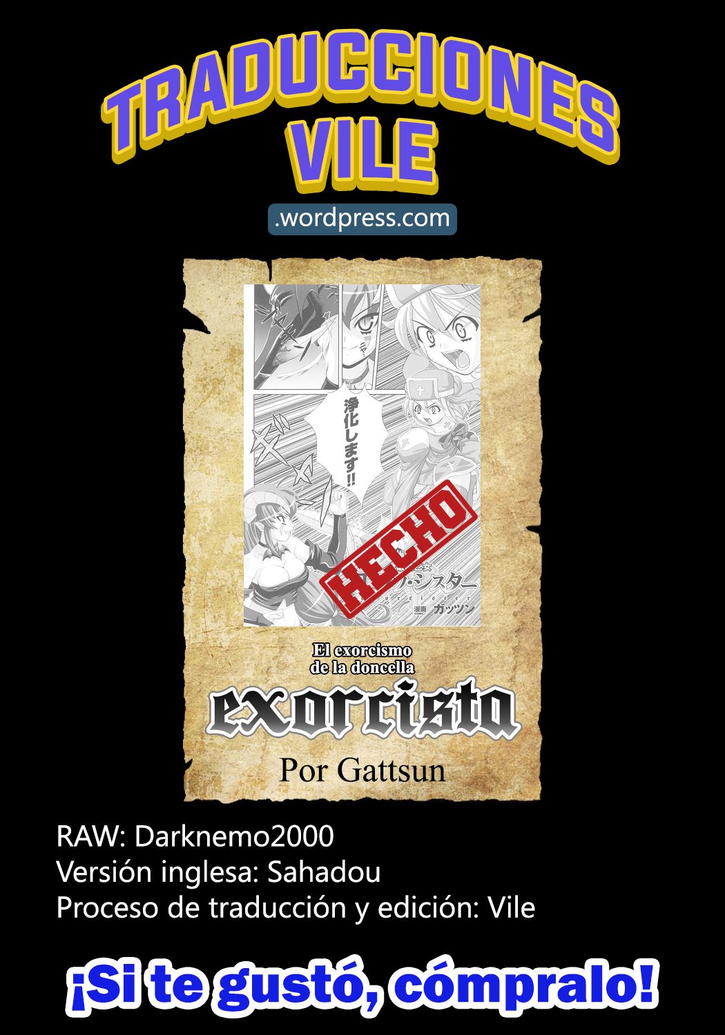 [Gattsun] Hama Otome Exorcister | El exorcismo de la doncella exorcista (Tatakau Heroine Ryoujoku Anthology Toukiryoujoku 20) [Spanish] =Vile= [Decensored] imagen número 17