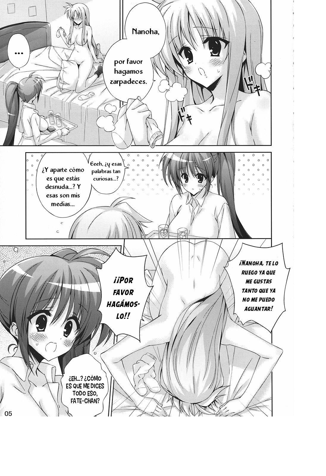 (C82) [Hitoride Dekirumon (Munyuu)] Nanoha no Nioi ga Ippai no Heya ni Zutto Futari de Iru Nante! Su-Ha-Su-Ha-! (Mahou Shoujo Lyrical Nanoha) [Spanish] [Nekomi Fansub] Bildnummer 4