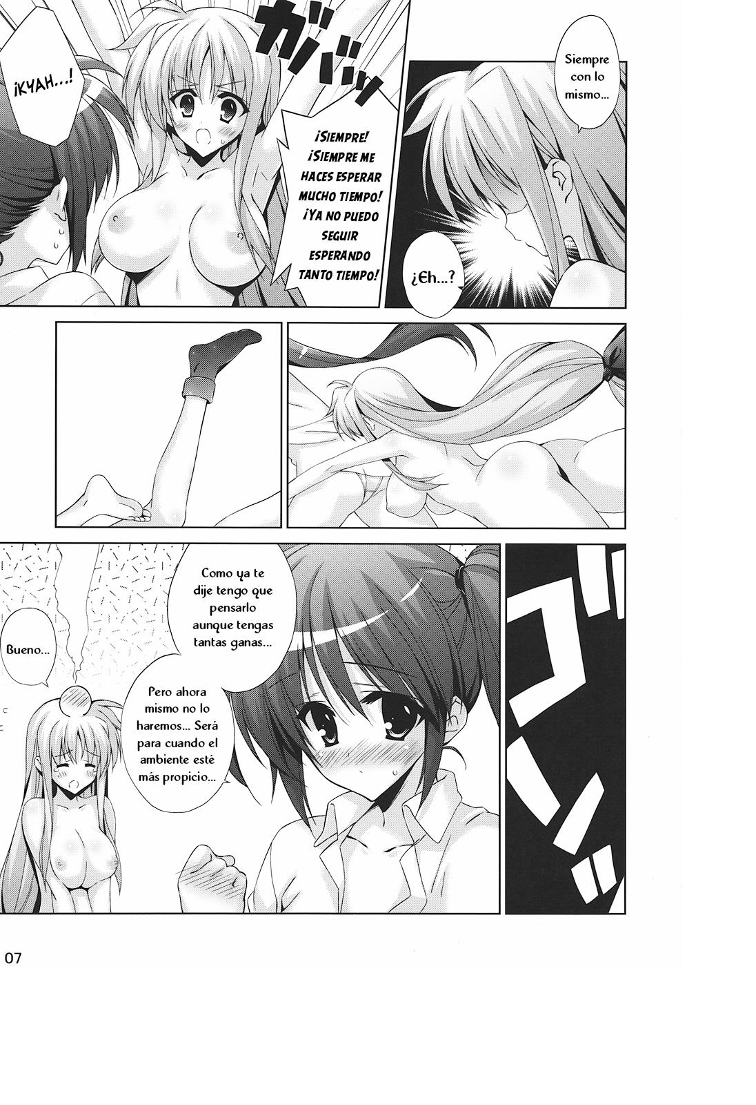 (C82) [Hitoride Dekirumon (Munyuu)] Nanoha no Nioi ga Ippai no Heya ni Zutto Futari de Iru Nante! Su-Ha-Su-Ha-! (Mahou Shoujo Lyrical Nanoha) [Spanish] [Nekomi Fansub] Bildnummer 6