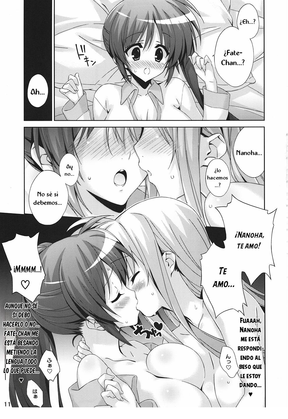 (C82) [Hitoride Dekirumon (Munyuu)] Nanoha no Nioi ga Ippai no Heya ni Zutto Futari de Iru Nante! Su-Ha-Su-Ha-! (Mahou Shoujo Lyrical Nanoha) [Spanish] [Nekomi Fansub] Bildnummer 10