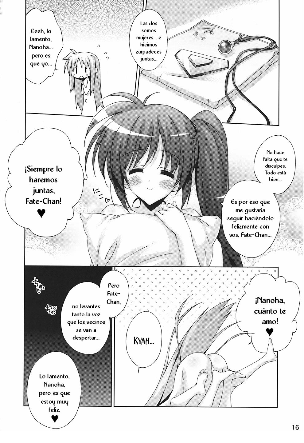 (C82) [Hitoride Dekirumon (Munyuu)] Nanoha no Nioi ga Ippai no Heya ni Zutto Futari de Iru Nante! Su-Ha-Su-Ha-! (Mahou Shoujo Lyrical Nanoha) [Spanish] [Nekomi Fansub] Bildnummer 15