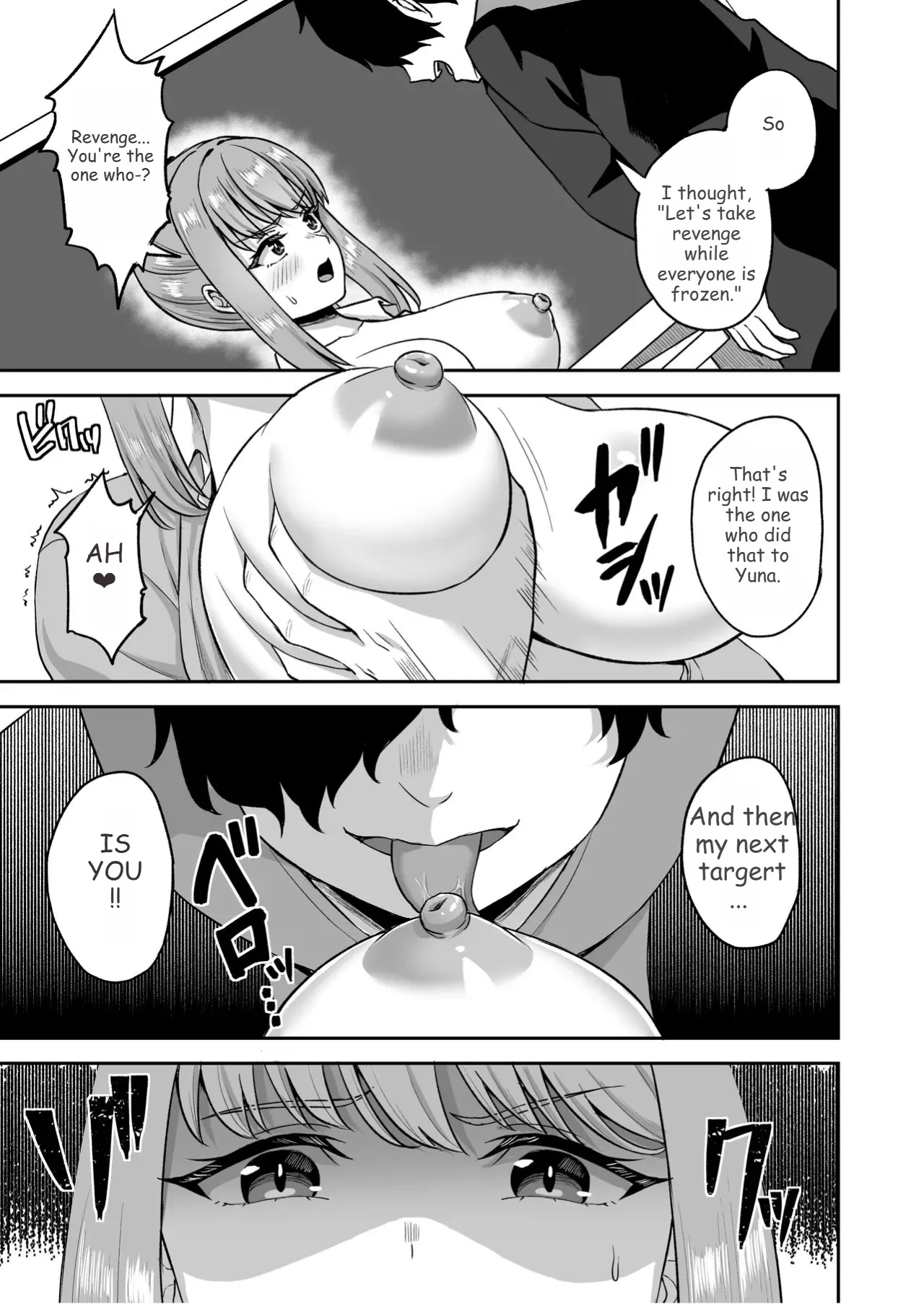 [Atsukan Rock (Akosuke)] Jikan Teishi no Chikara o Te ni Ireta Ore wa Yatsu ra ni Fukushuu suru | After Gaining the Power to Stop Time, I Took Revenge on All of Them [English] image number 35