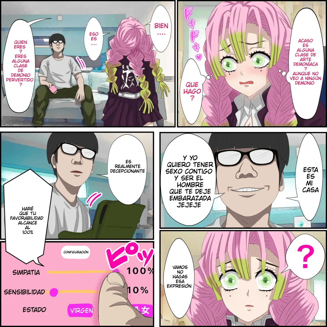 [Banana Style] Anime Chara to Seckle Dekiru Appli ''Kanroji Mitsuri Hen''｜La App con la que Puedes Cogerte a Personajes de Anime ~El Caso de Kanroji Mitsuri~ (Kimetsu no Yaiba) [Spanish] [Darkss 153] 图片编号 3