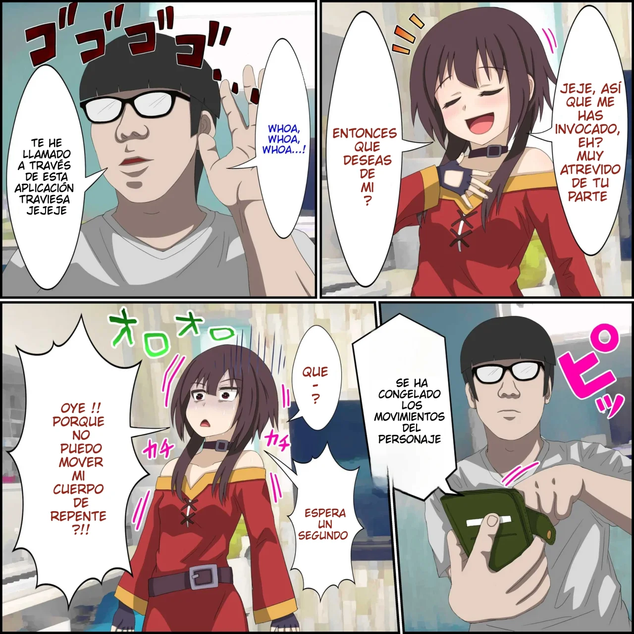[Banana Style] Anime Chara to Seckle Dekiru Appli ''Megumin Shoukan Hen''｜La App con la que Puedes Cogerte a Personajes de Anime ~El Caso de la Invocación de Megumin~ (Kono Subarashii Sekai ni Syukufuku o!) [Spanish] [Darkss 153] image number 3