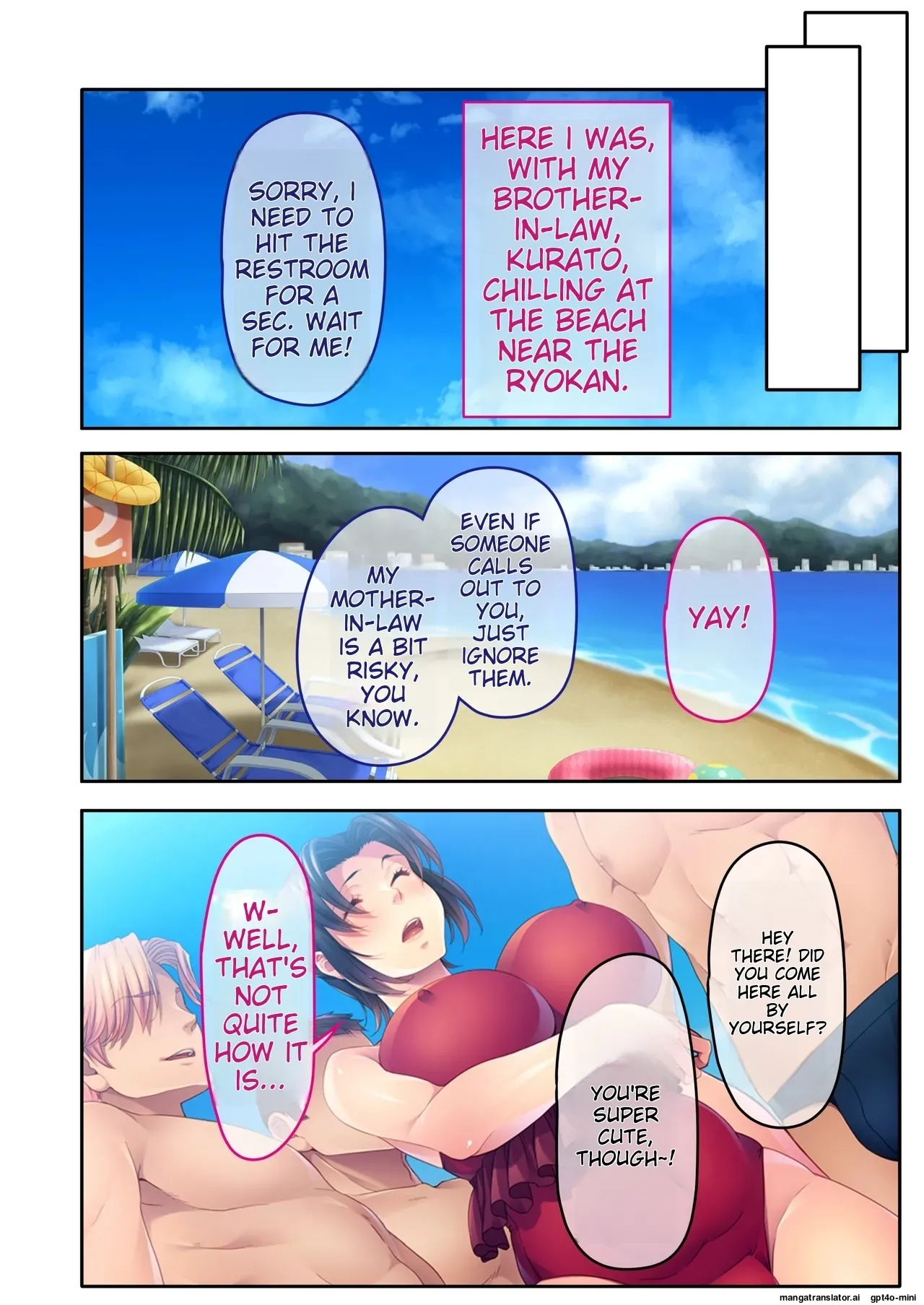 The busty promiscuous mom seduced by the playboys ~ The laid-back stepmom transforms a beach babe! Mosaic Comic Compilation numero di immagine  3