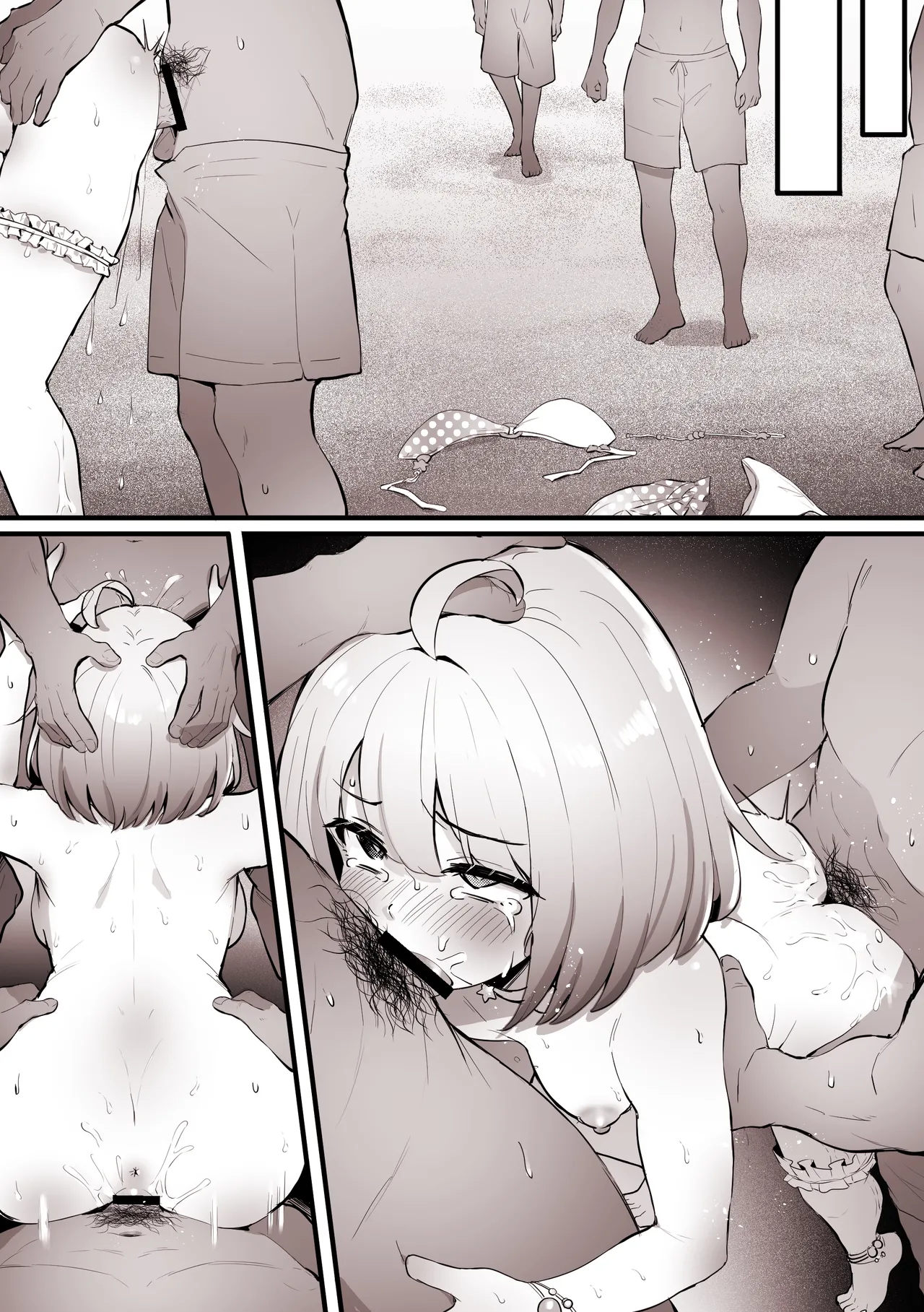 [こけもも] 海で周りの人に見られながら、ナンパ師達にえっちされちゃう ル〇ナ 图片编号 9